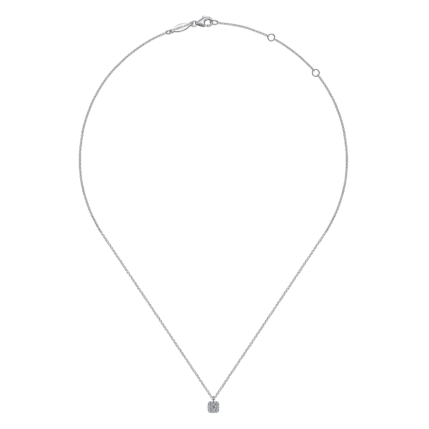 14k White Gold Diamond Fashion Necklace angle 2 14k White Gold Diamond Fashion Necklace angle 2