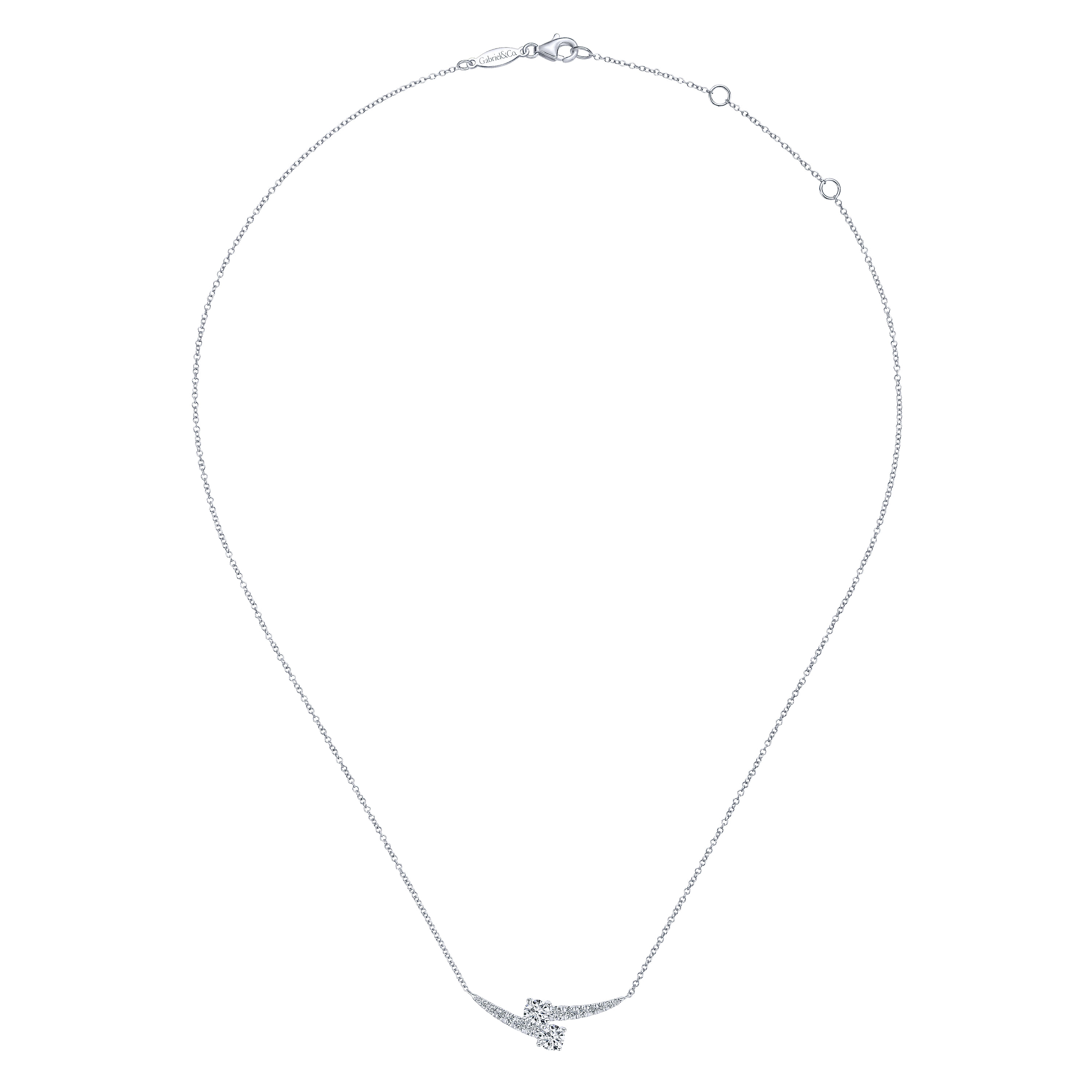 14k White Gold Diamond Fashion Necklace angle 2 14k White Gold Diamond Fashion Necklace angle 2
