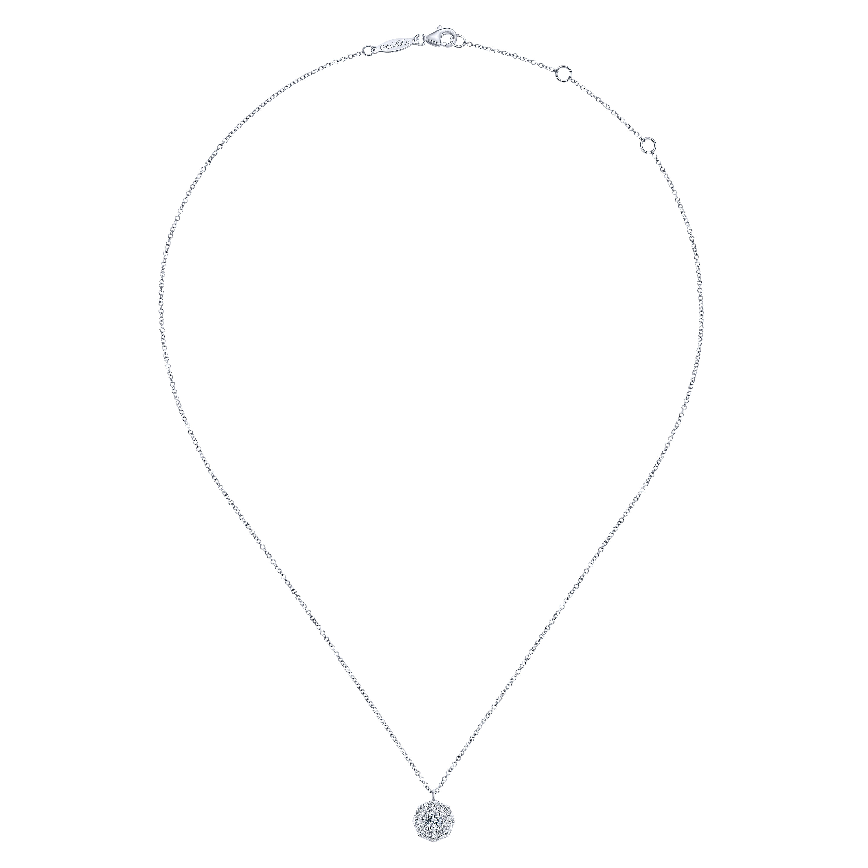 14k White Gold Diamond Fashion Necklace angle 2 14k White Gold Diamond Fashion Necklace angle 2