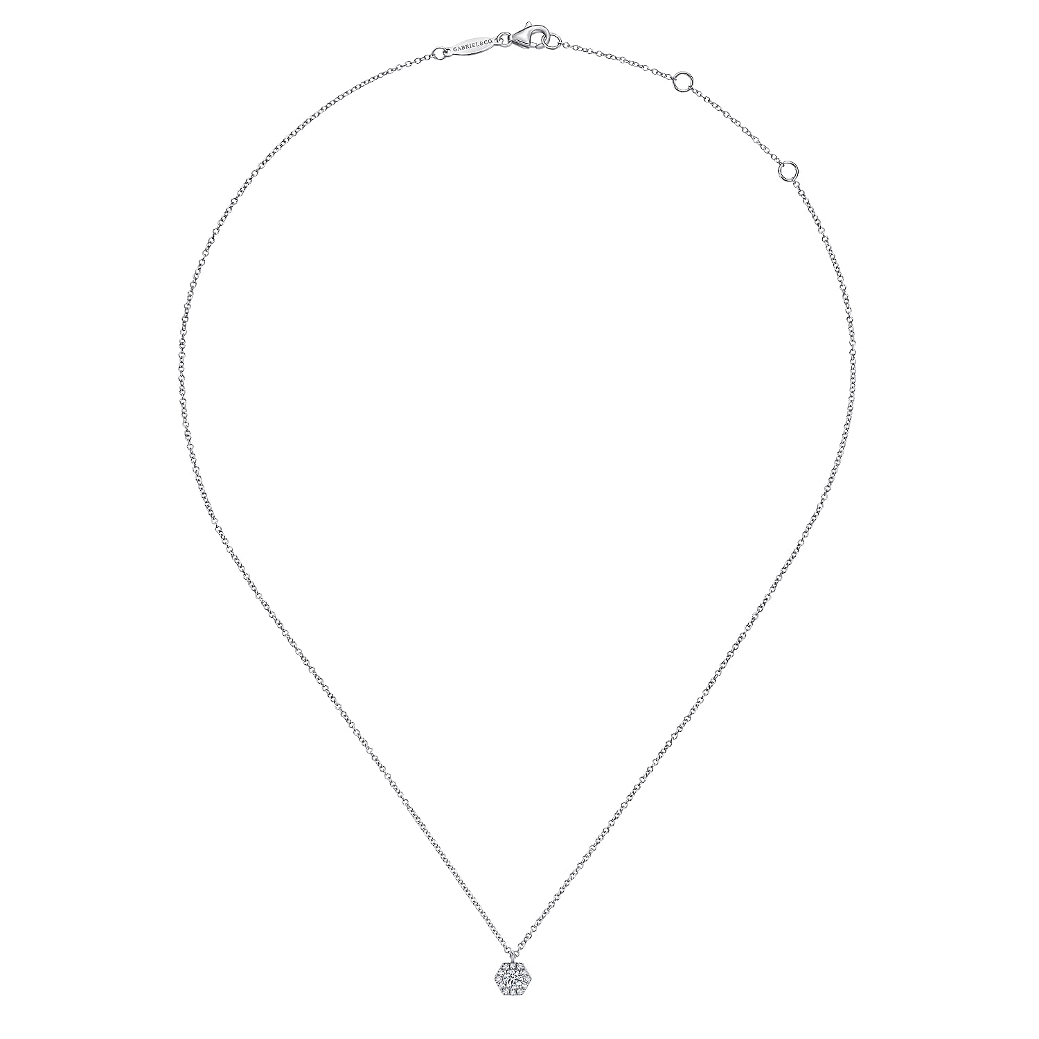 14k White Gold Diamond Fashion Necklace angle 2 14k White Gold Diamond Fashion Necklace angle 2