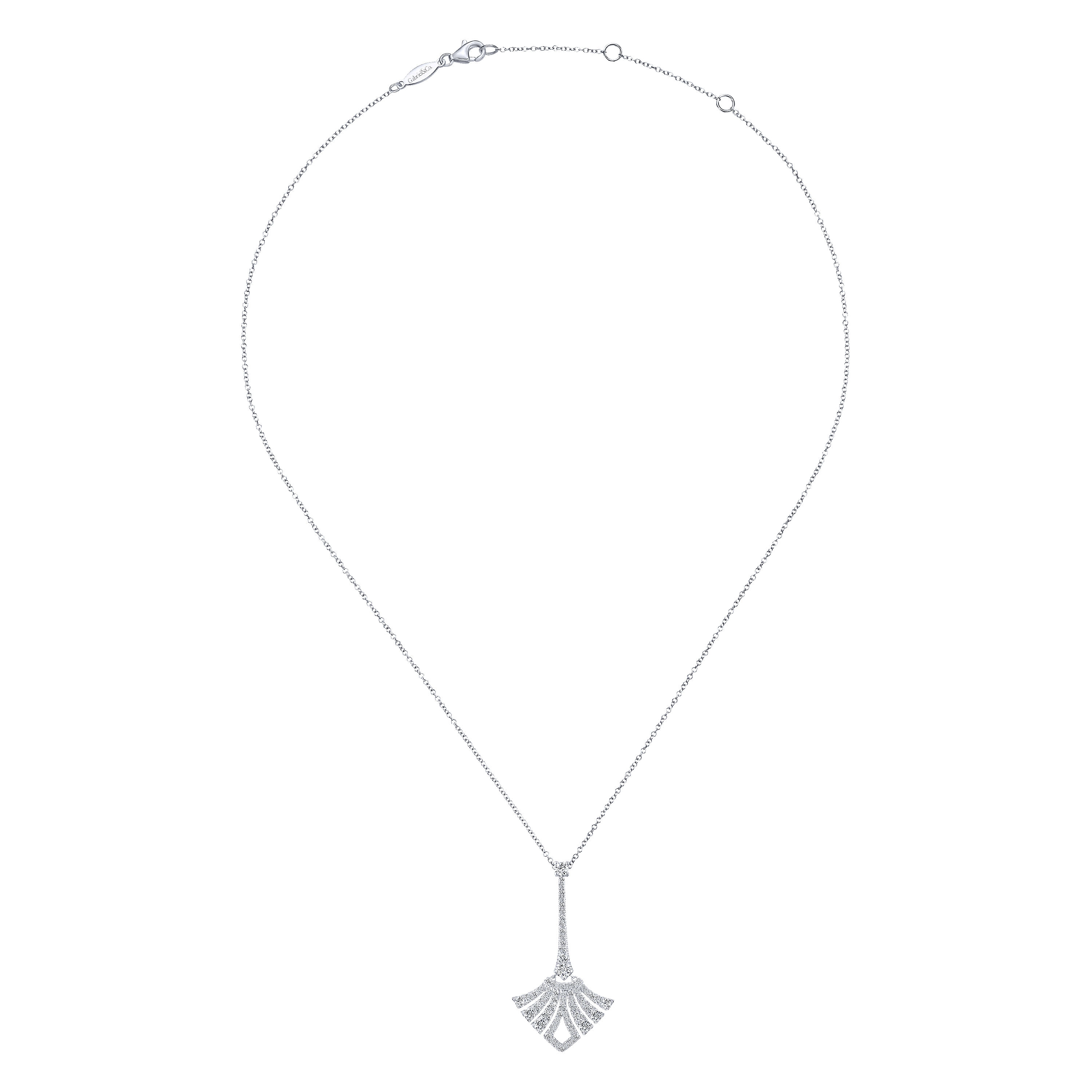 14k White Gold Diamond Fashion Necklace angle 2 14k White Gold Diamond Fashion Necklace angle 2