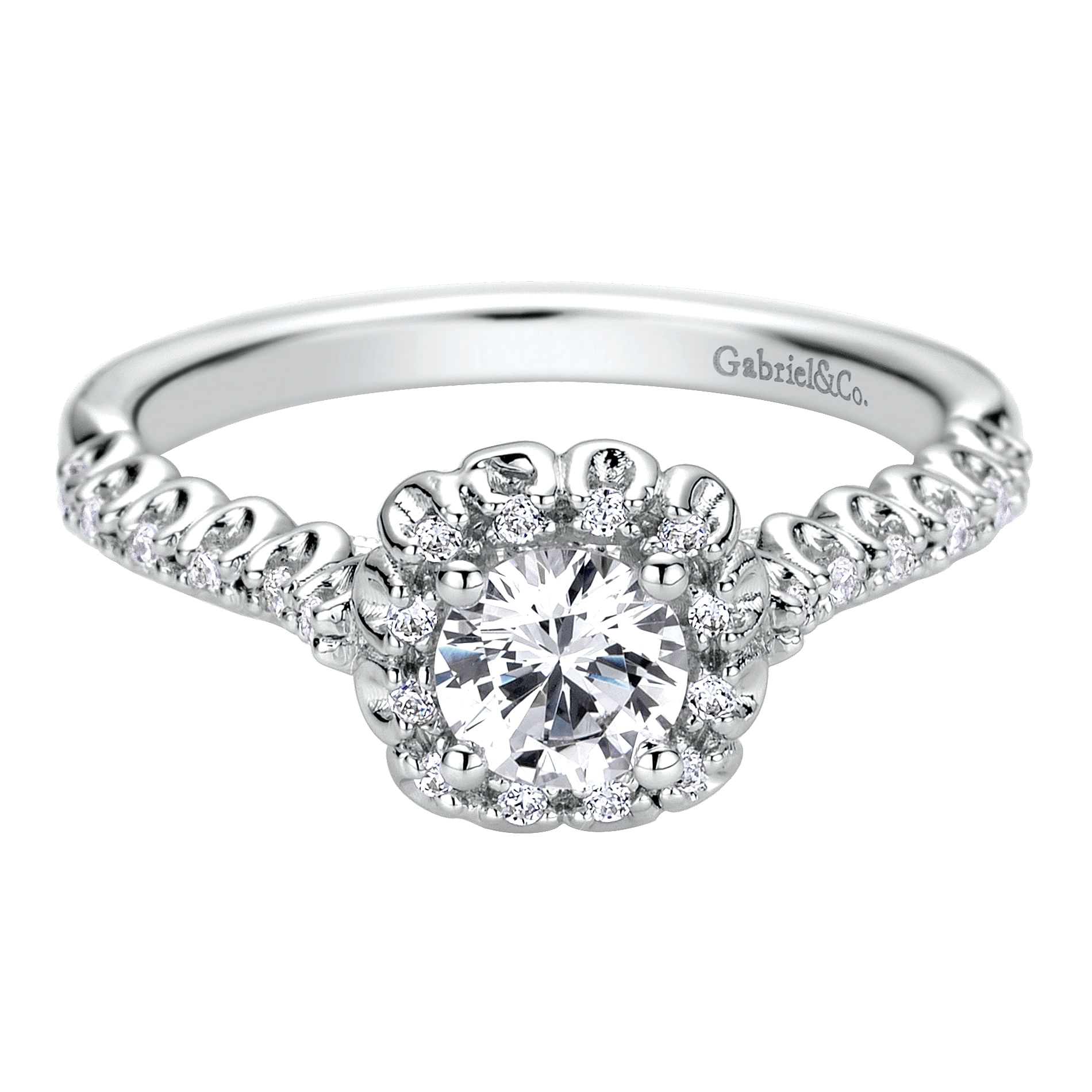 14k White Gold Diamond Halo 14k White Gold Diamond Halo