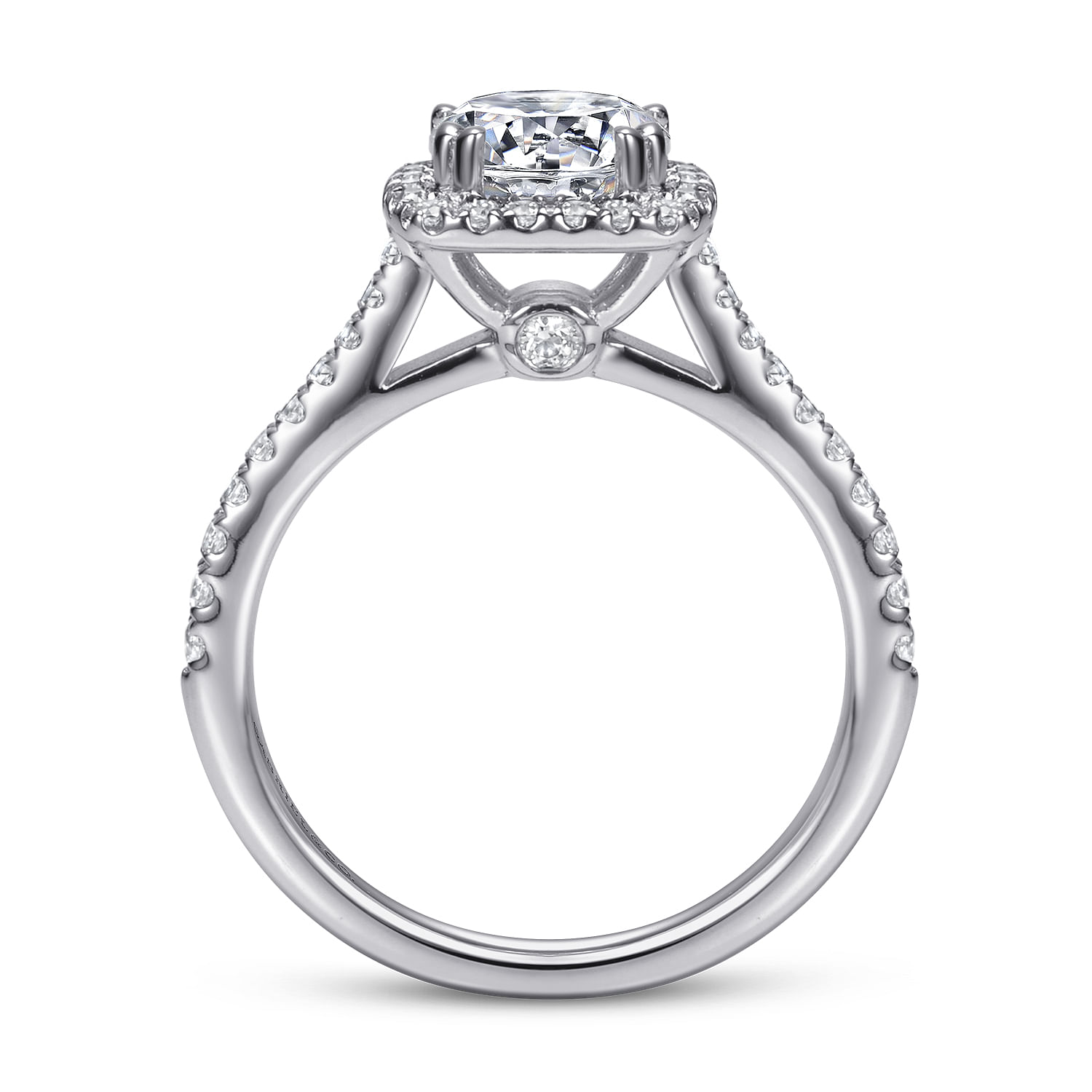 14k White Gold Diamond Halo Engagement Ring angle 2 14k White Gold Diamond Halo Engagement Ring angle 2