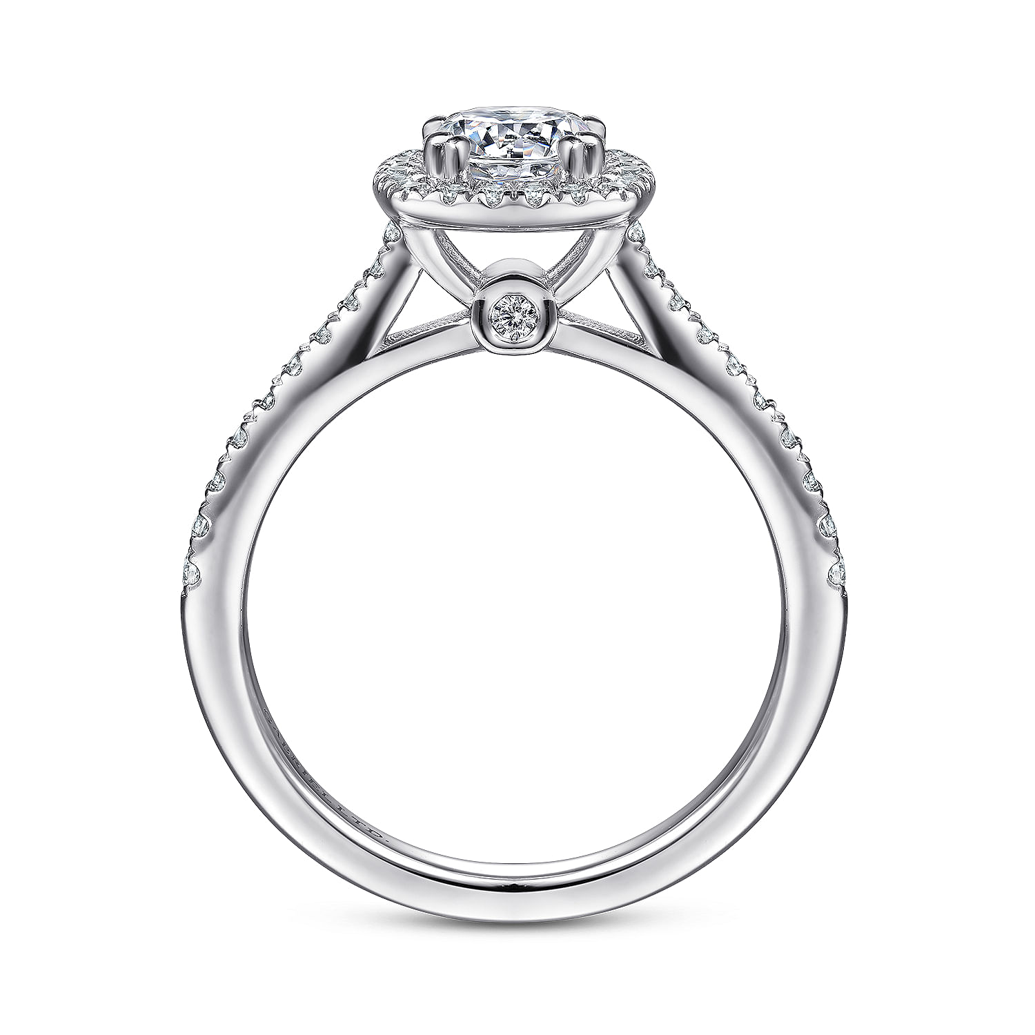 14k White Gold Diamond Halo Engagement Ring angle 2 14k White Gold Diamond Halo Engagement Ring angle 2