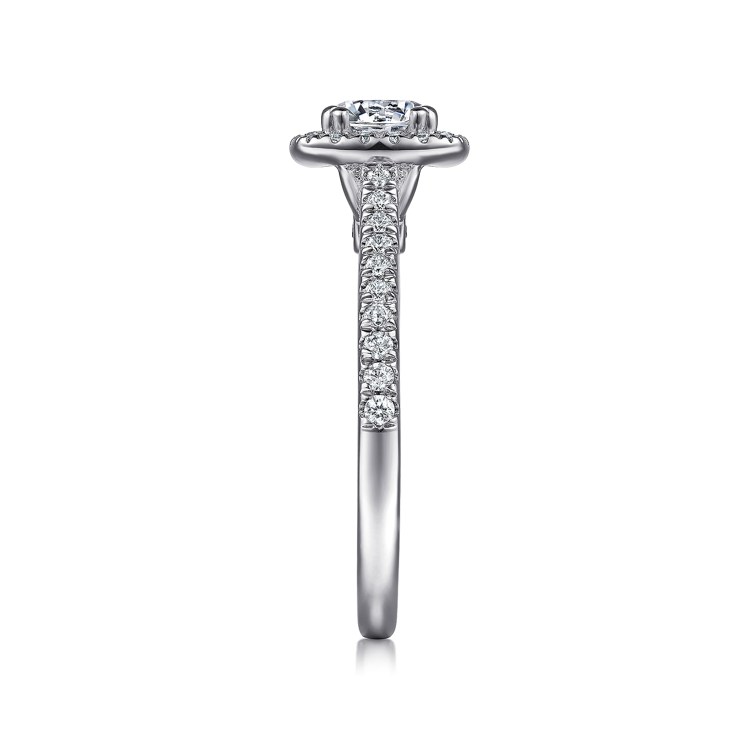 14k White Gold Diamond Halo Engagement Ring angle 5 14k White Gold Diamond Halo Engagement Ring angle 5