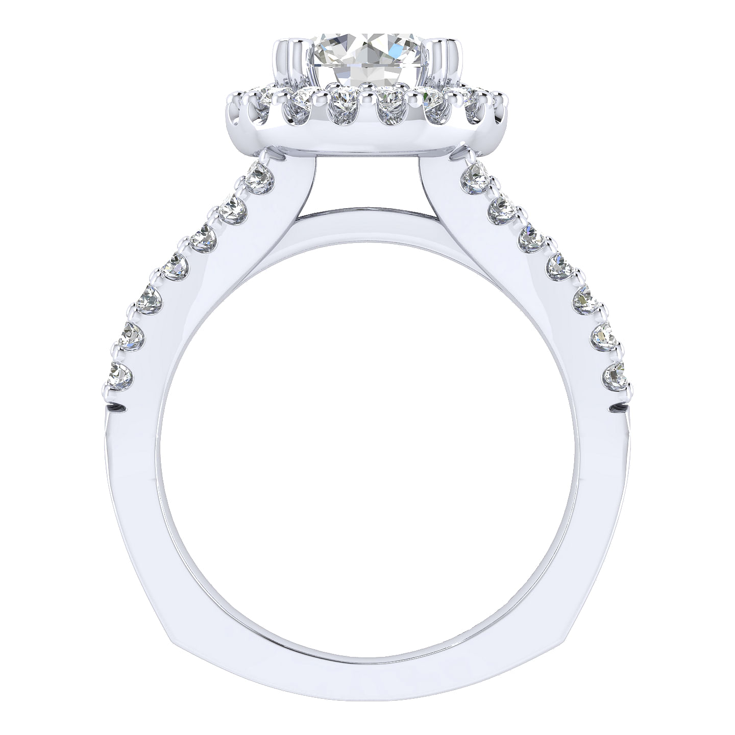 14k White Gold Diamond Halo Engagement Ring angle 2 14k White Gold Diamond Halo Engagement Ring angle 2