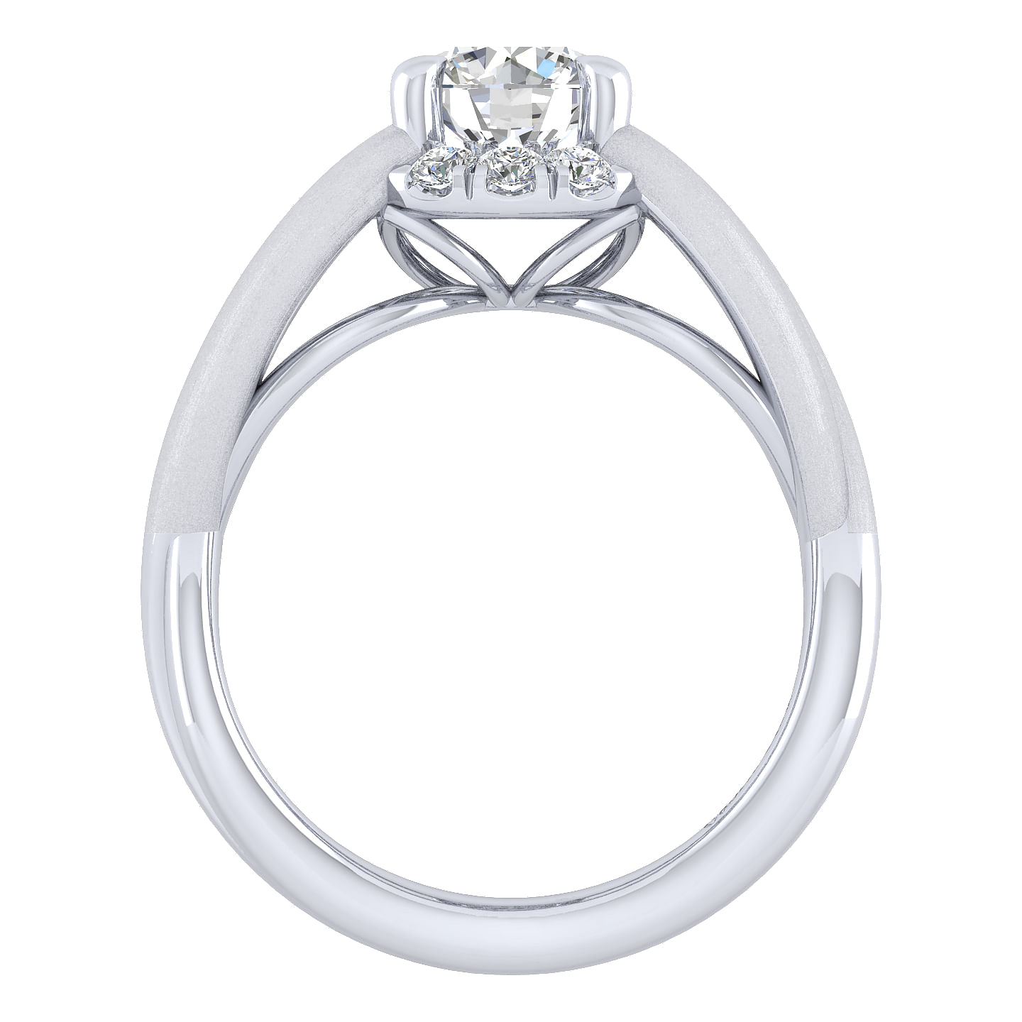 14k White Gold Diamond Halo Engagement Ring angle 2 14k White Gold Diamond Halo Engagement Ring angle 2