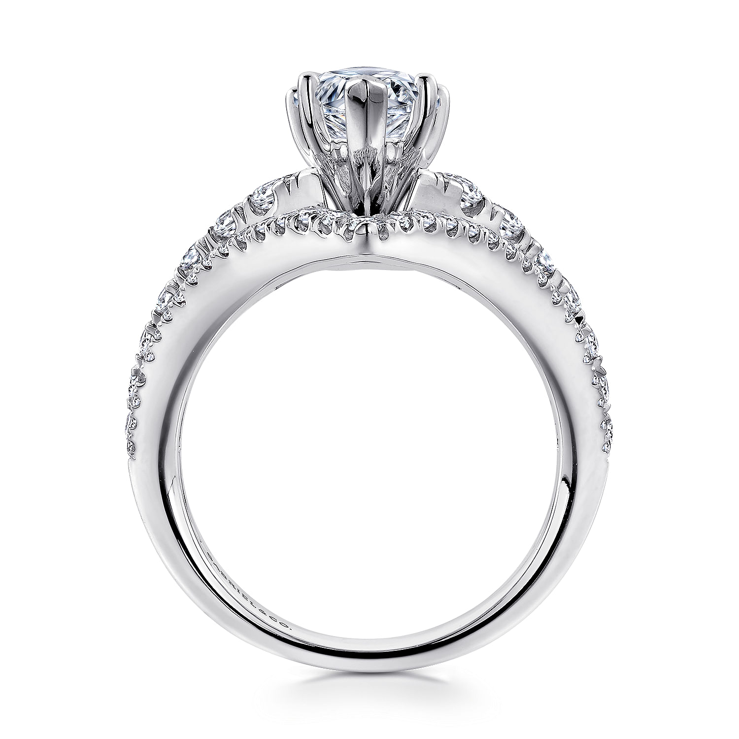 14k White Gold Diamond Halo Engagement Ring angle 2 14k White Gold Diamond Halo Engagement Ring angle 2