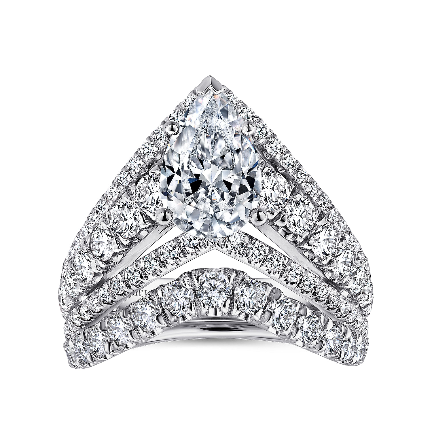 14k White Gold Diamond Halo Engagement Ring angle 4 14k White Gold Diamond Halo Engagement Ring angle 4