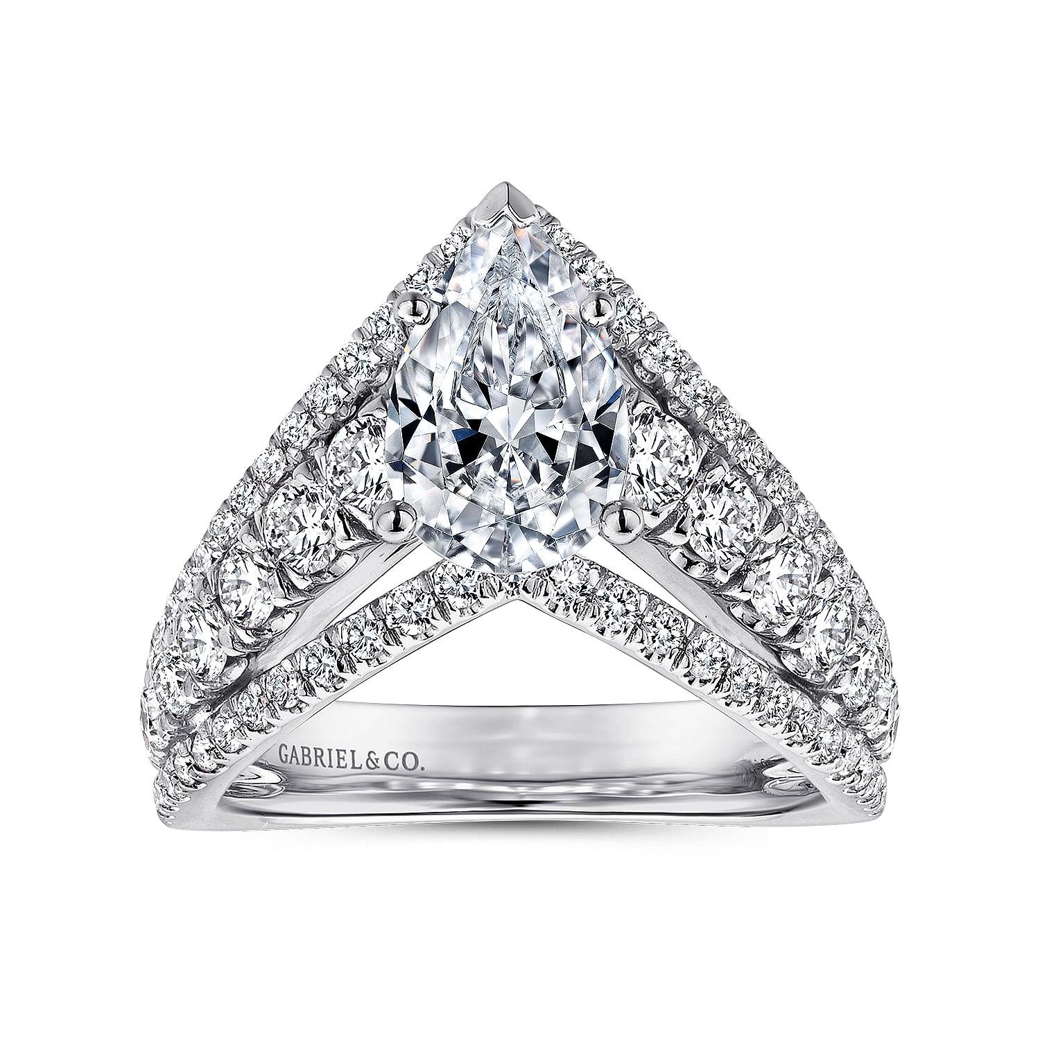 14k White Gold Diamond Halo Engagement Ring angle 5 14k White Gold Diamond Halo Engagement Ring angle 5