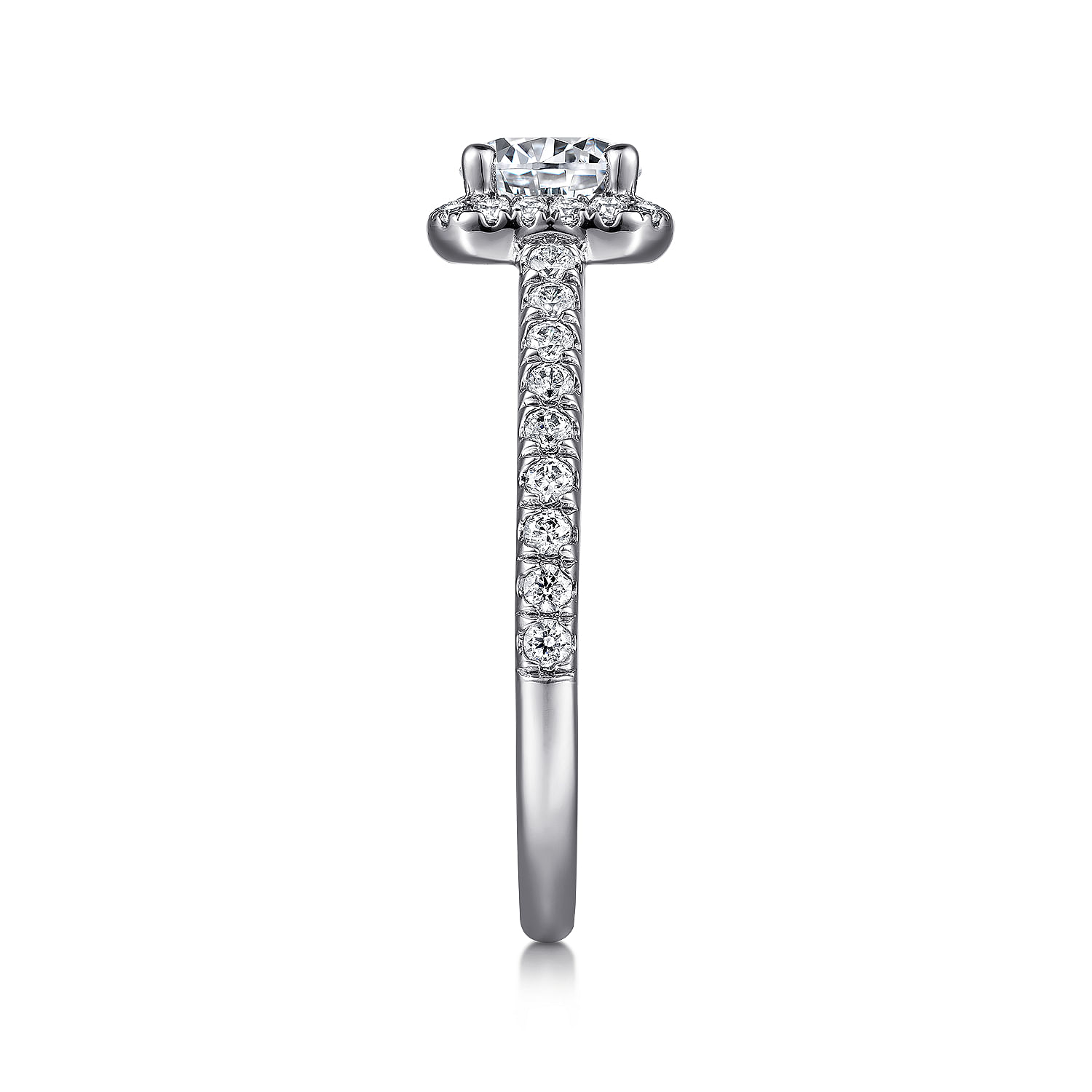 14k White Gold Diamond Halo Engagement Ring angle 5 14k White Gold Diamond Halo Engagement Ring angle 5