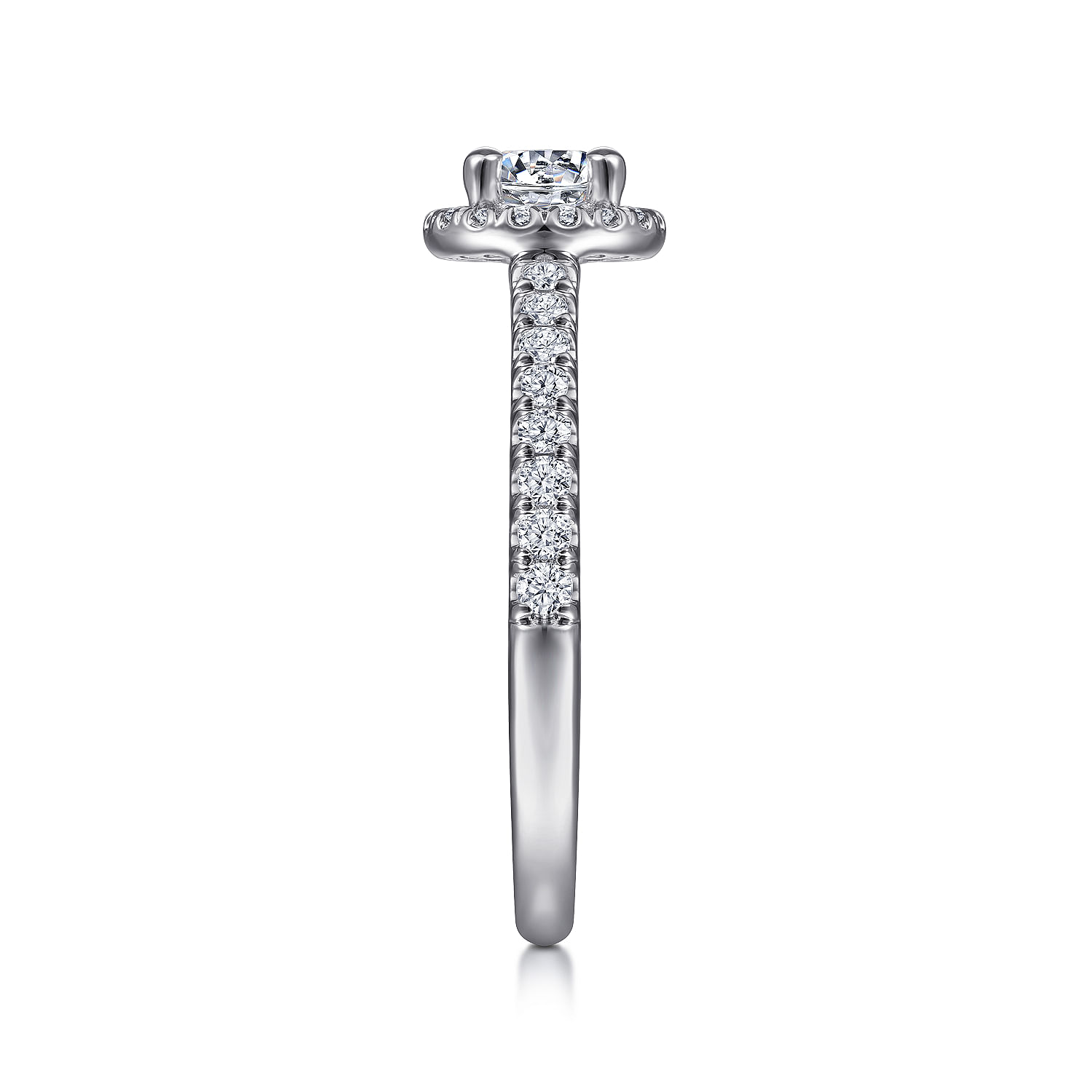14k White Gold Diamond Halo Engagement Ring angle 5 14k White Gold Diamond Halo Engagement Ring angle 5