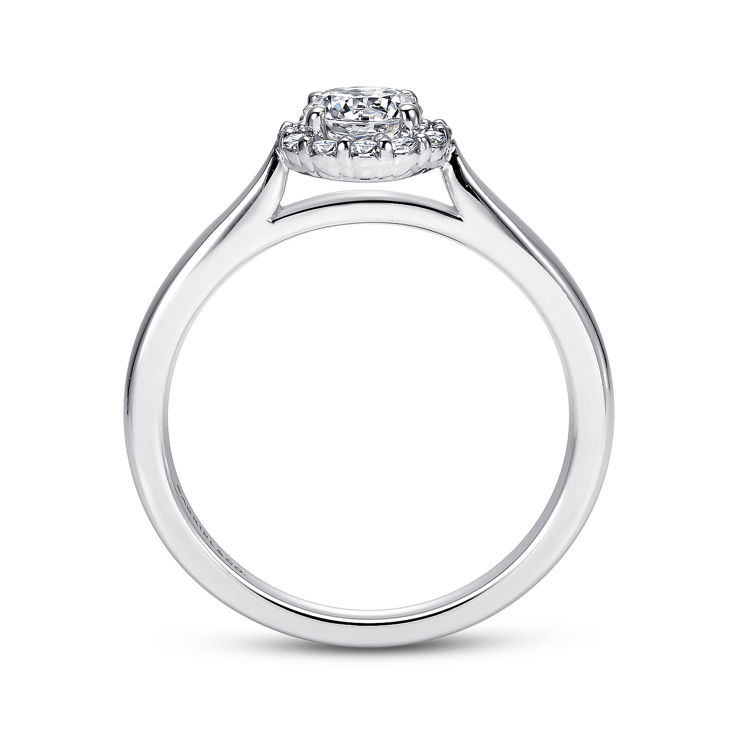 14k White Gold Diamond Halo Engagement Ring angle 2 14k White Gold Diamond Halo Engagement Ring angle 2
