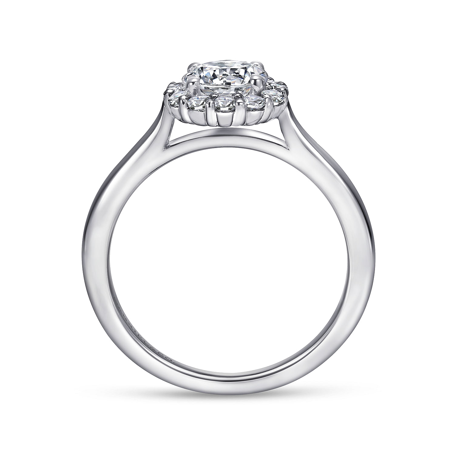 14k White Gold Diamond Halo Engagement Ring angle 2 14k White Gold Diamond Halo Engagement Ring angle 2