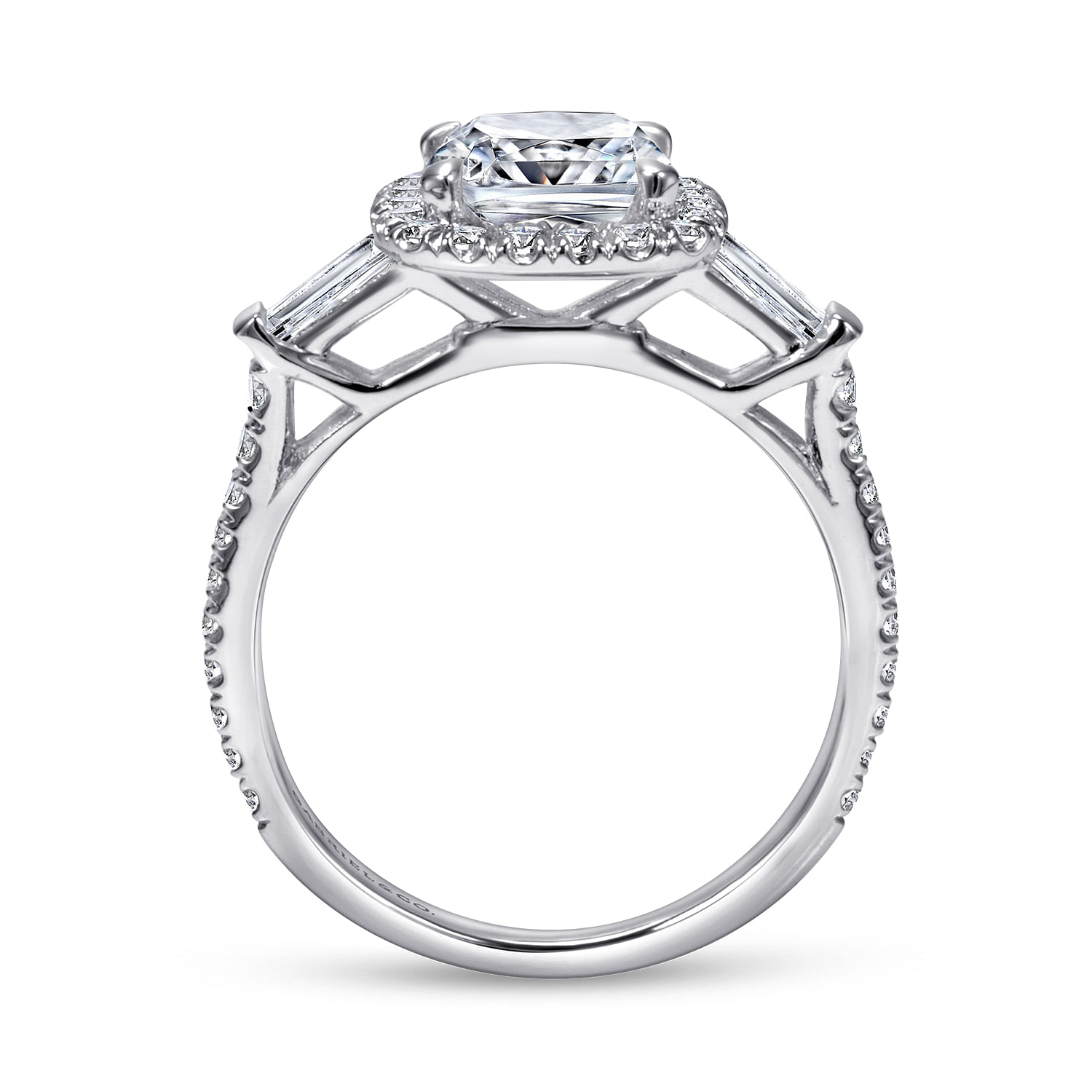 14k White Gold Diamond Halo Engagement Ring angle 2 14k White Gold Diamond Halo Engagement Ring angle 2