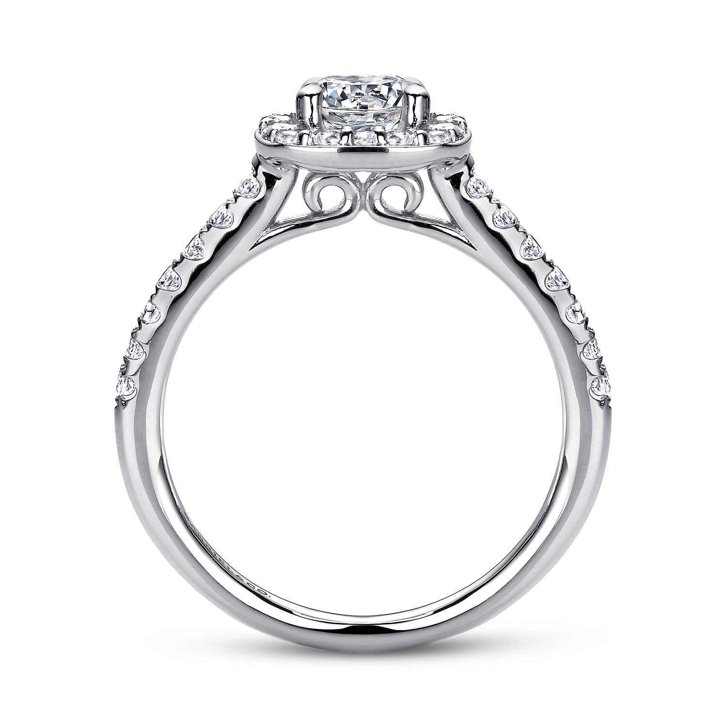 14k White Gold Diamond Halo Engagement Ring angle 2 14k White Gold Diamond Halo Engagement Ring angle 2