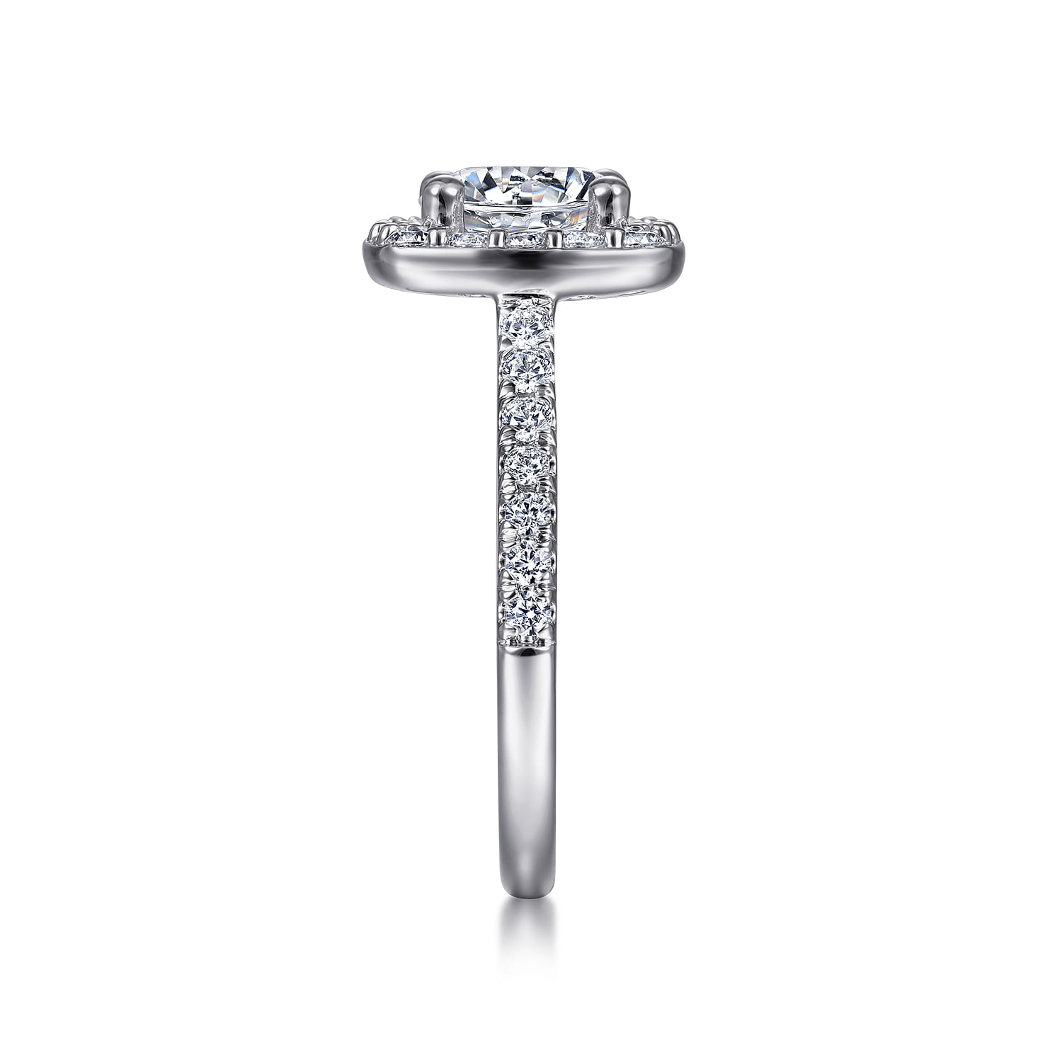 14k White Gold Diamond Halo Engagement Ring angle 5 14k White Gold Diamond Halo Engagement Ring angle 5