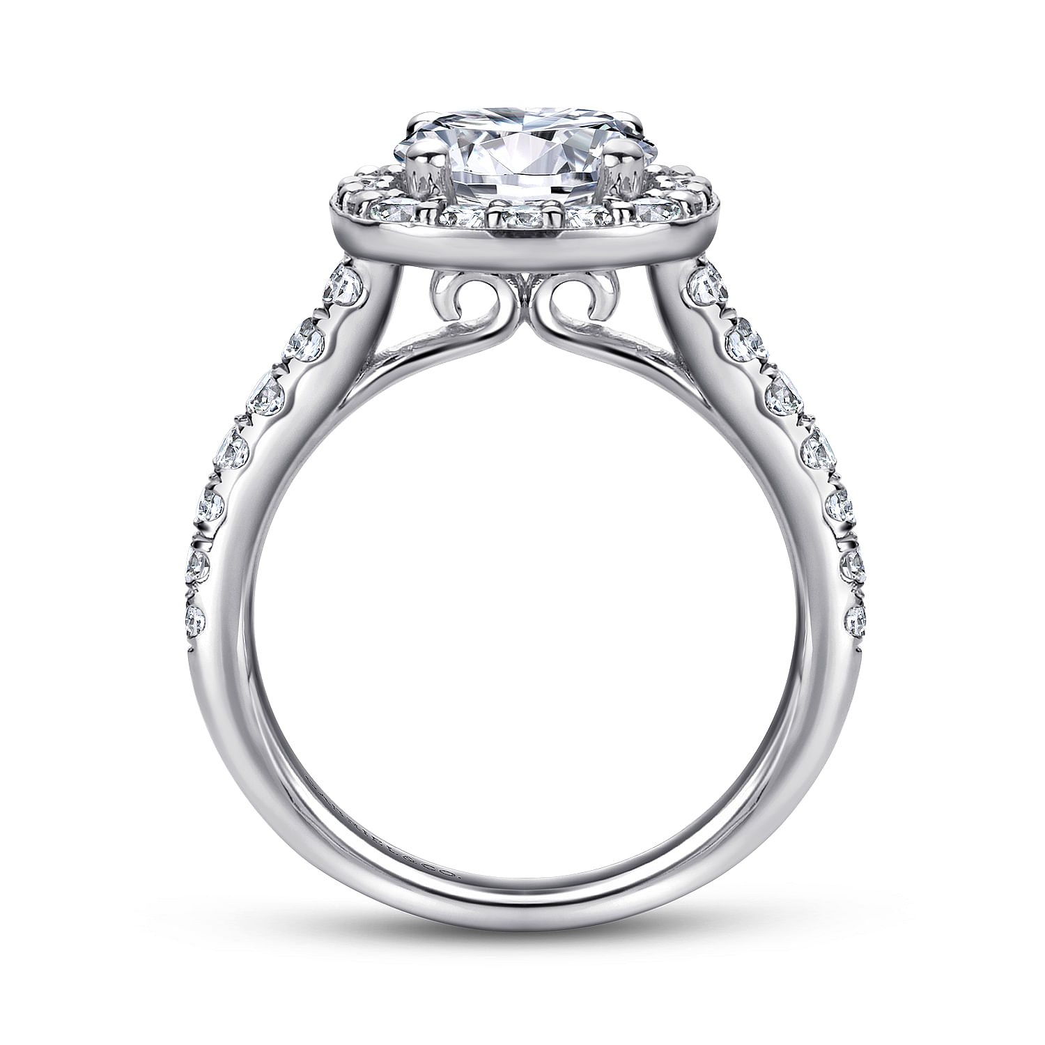 14k White Gold Diamond Halo Engagement Ring angle 2 14k White Gold Diamond Halo Engagement Ring angle 2