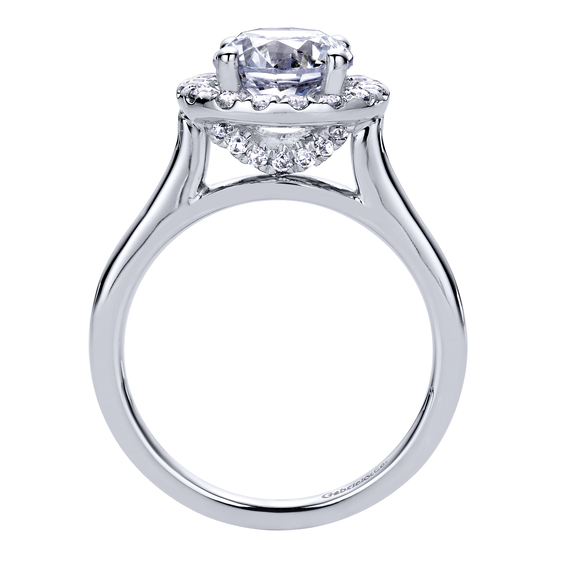 14k White Gold Diamond Halo Engagement Ring angle 2 14k White Gold Diamond Halo Engagement Ring angle 2