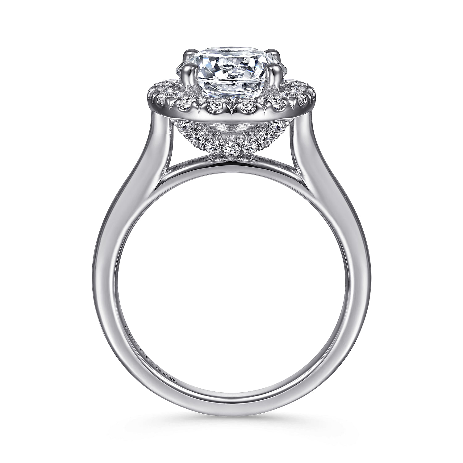 14k White Gold Diamond Halo Engagement Ring angle 2 14k White Gold Diamond Halo Engagement Ring angle 2