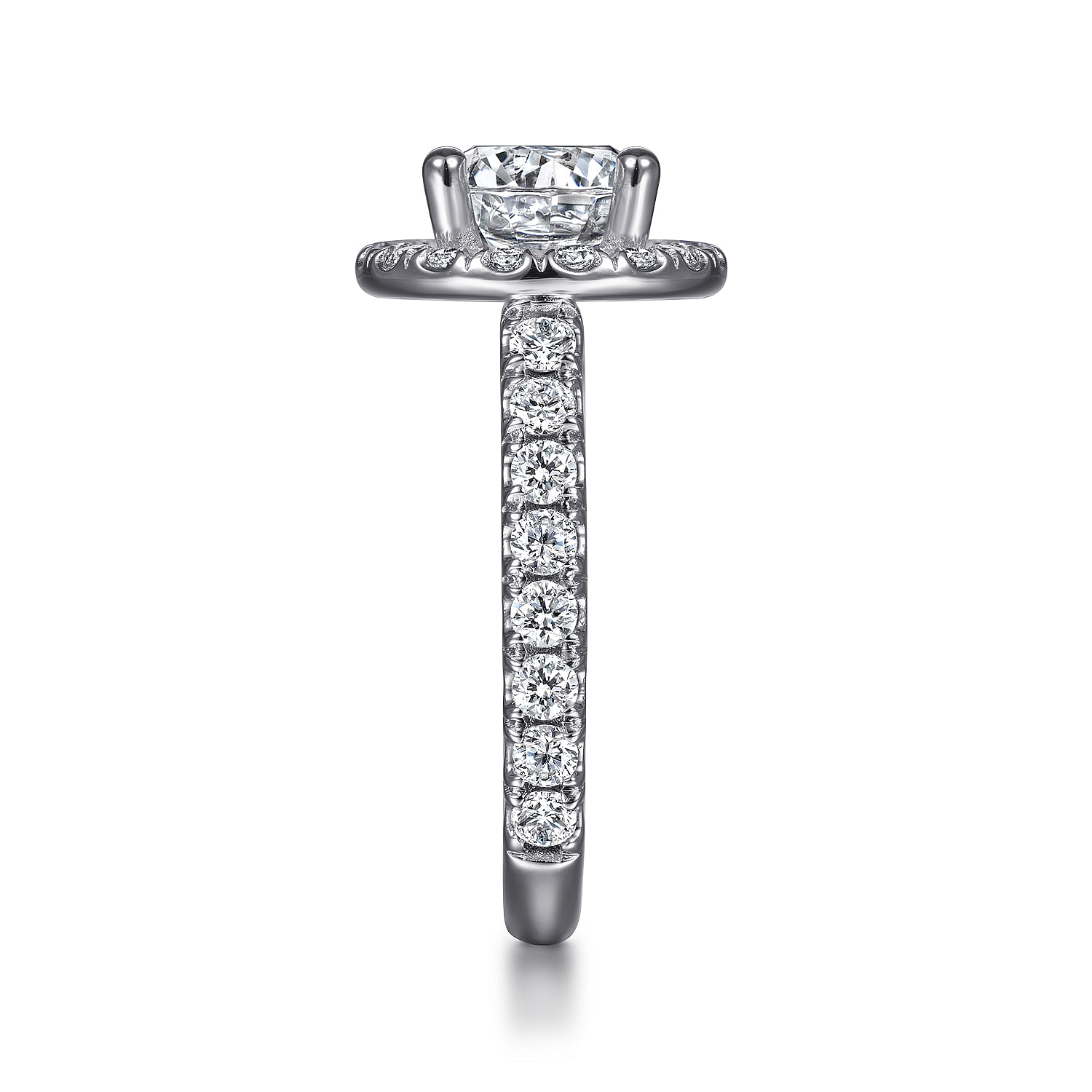 14k White Gold Diamond Halo Engagement Ring angle 5 14k White Gold Diamond Halo Engagement Ring angle 5