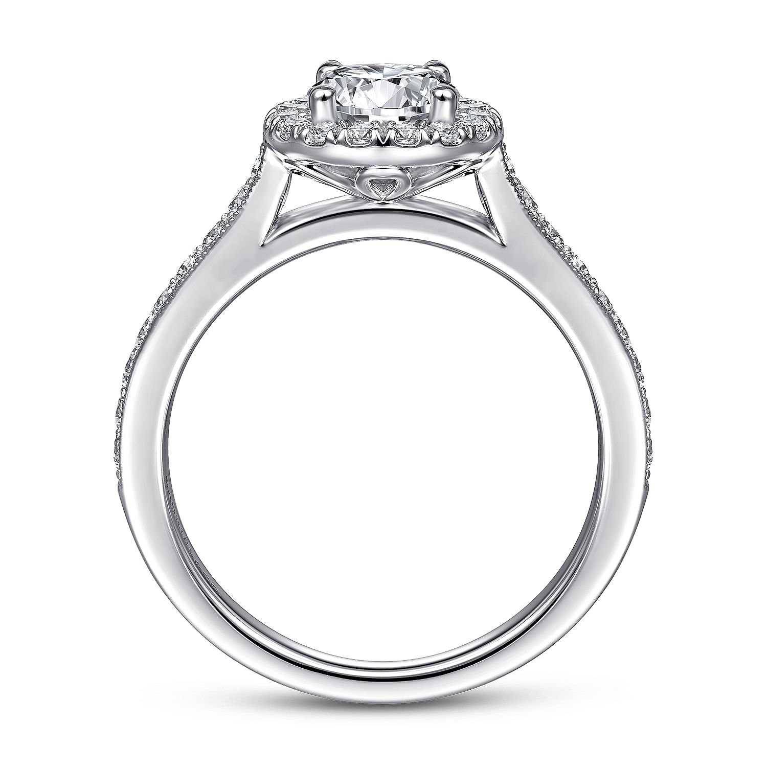 14k White Gold Diamond Halo Engagement Ring angle 2 14k White Gold Diamond Halo Engagement Ring angle 2