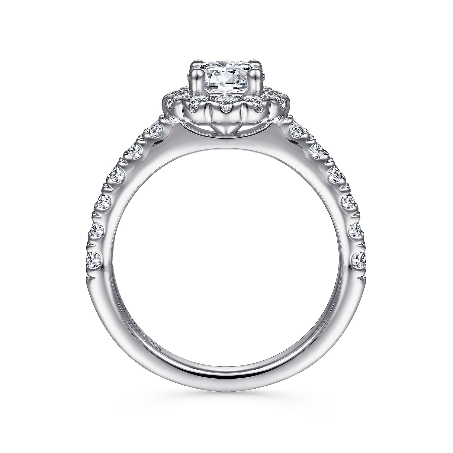 14k White Gold Diamond Halo Engagement Ring angle 2 14k White Gold Diamond Halo Engagement Ring angle 2