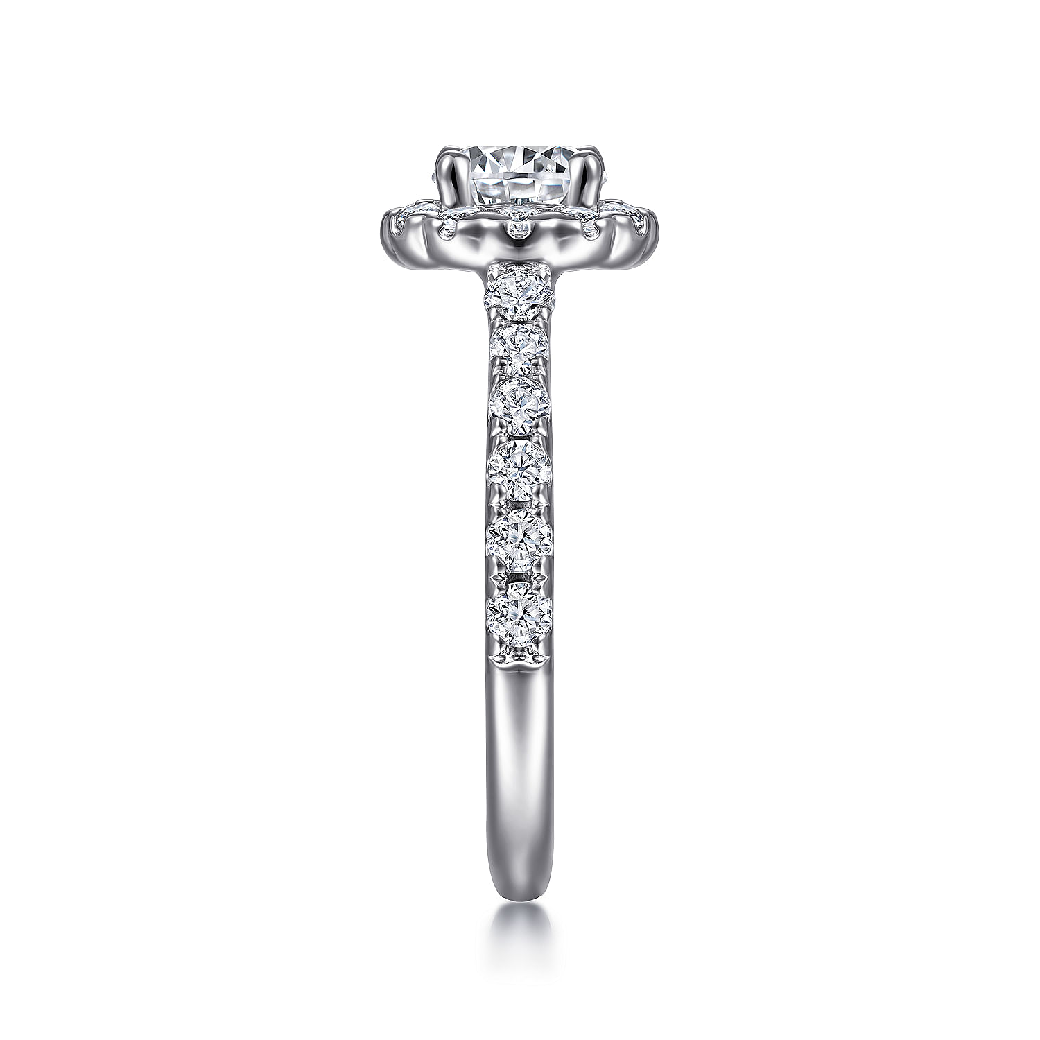 14k White Gold Diamond Halo Engagement Ring angle 5 14k White Gold Diamond Halo Engagement Ring angle 5