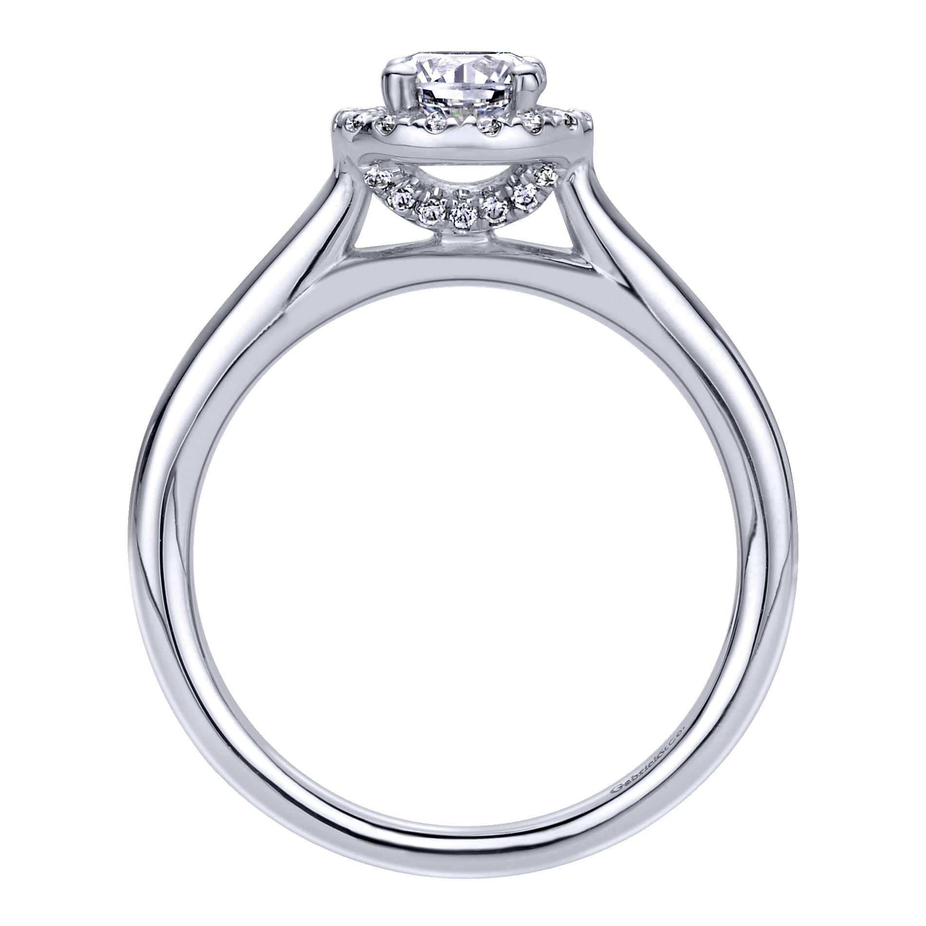 14k White Gold Diamond Halo Engagement Ring angle 2 14k White Gold Diamond Halo Engagement Ring angle 2