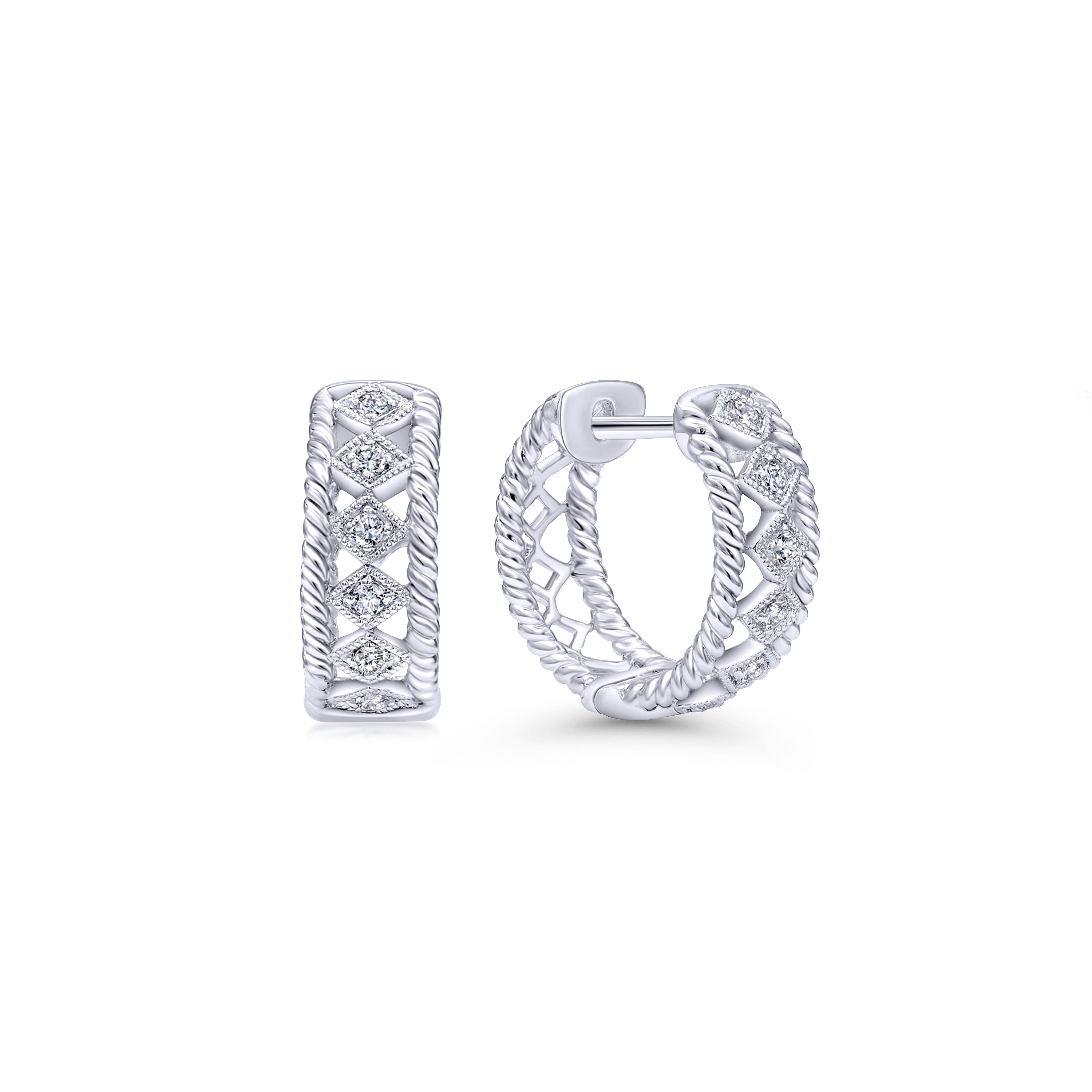 14k White Gold Diamond Huggie 14k White Gold Diamond Huggie