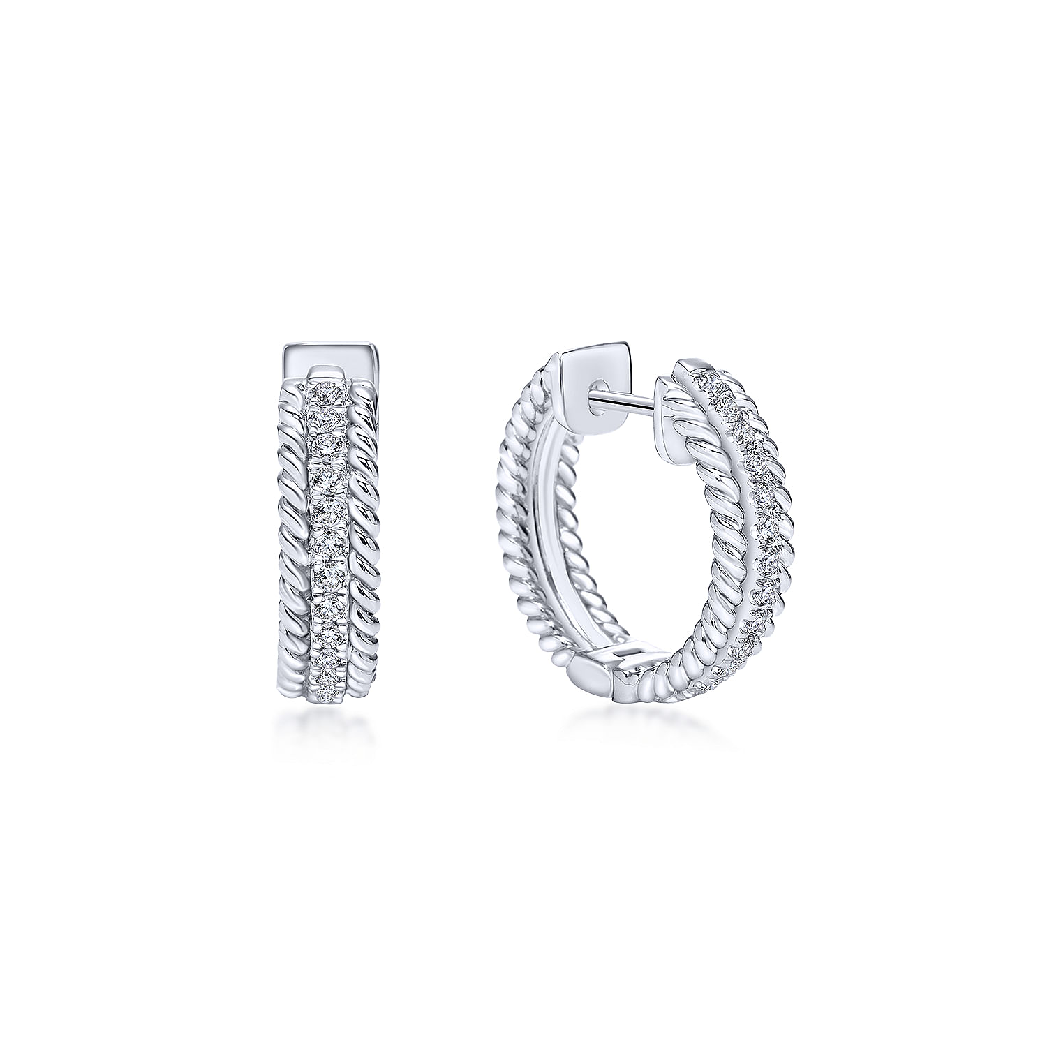 14k White Gold Diamond Huggie 14k White Gold Diamond Huggie