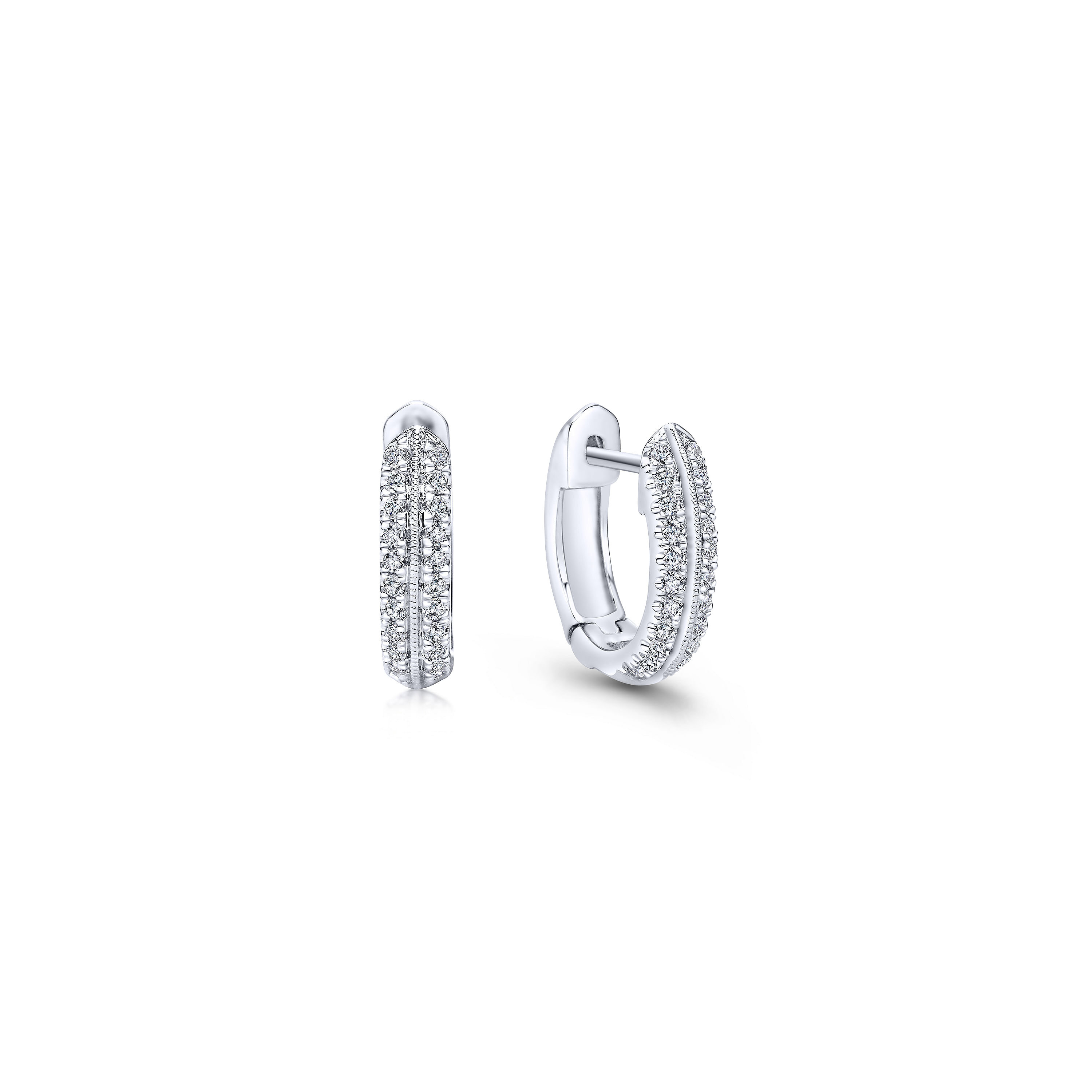 14k White Gold Diamond Huggie 14k White Gold Diamond Huggie