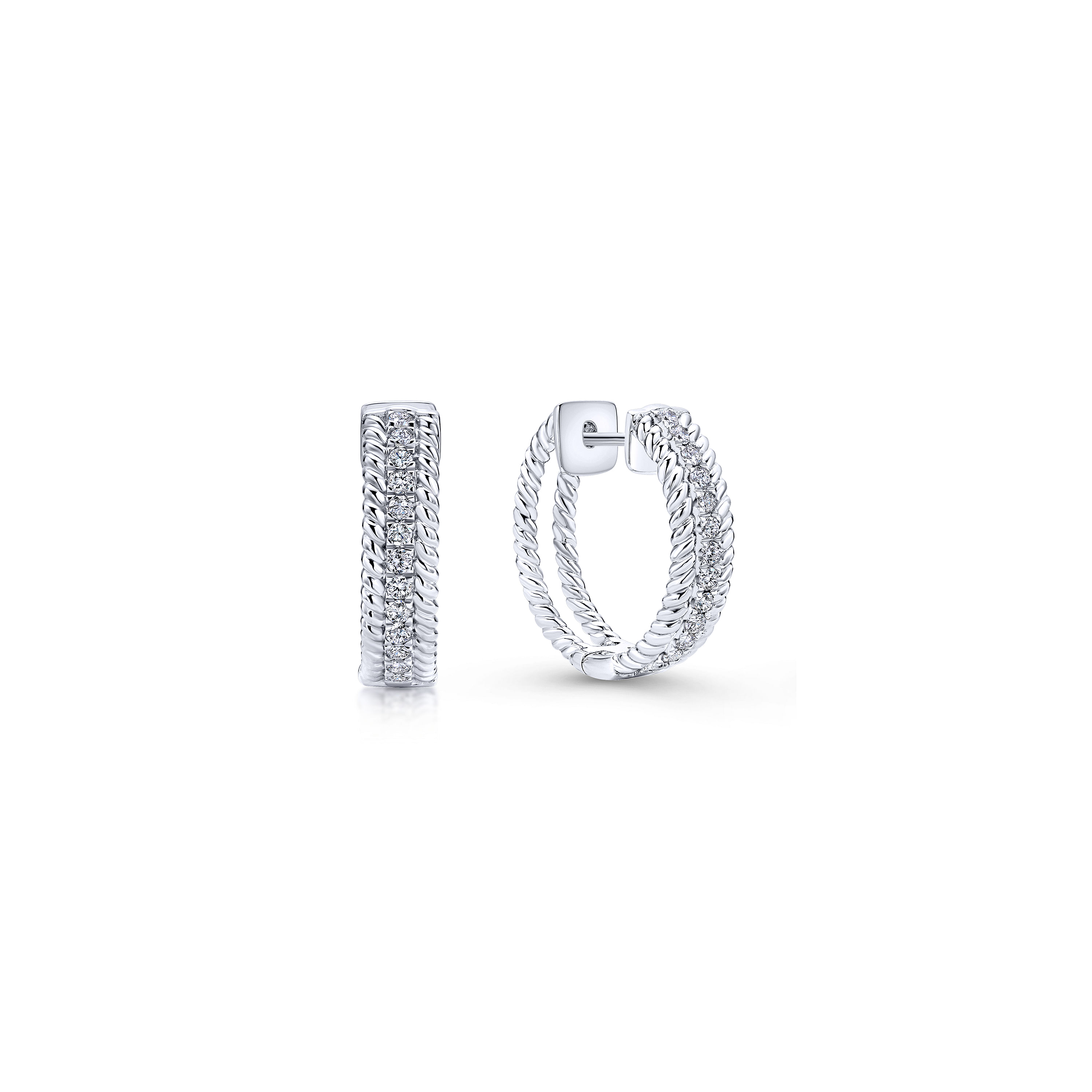 14k White Gold Diamond Huggie 14k White Gold Diamond Huggie