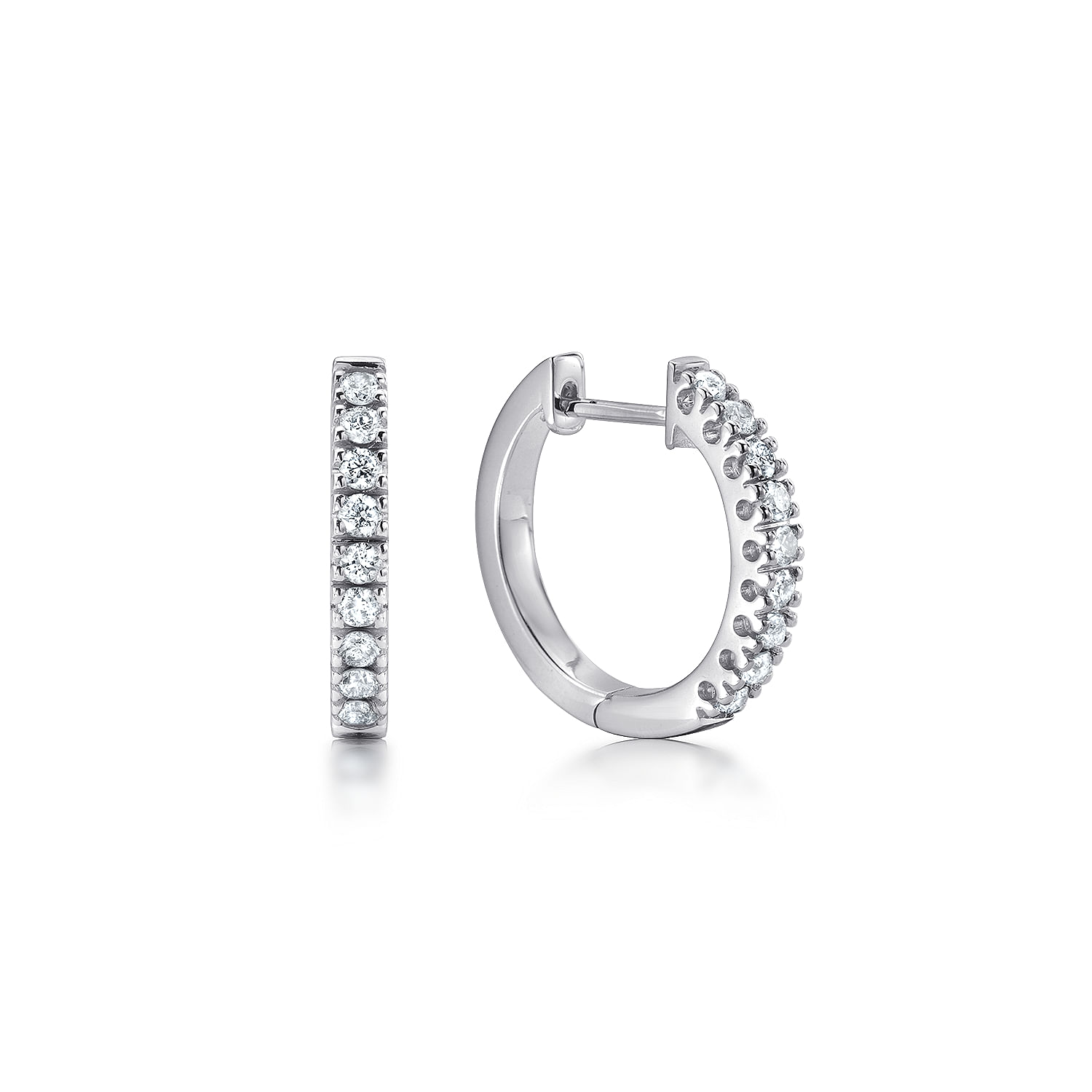 14k White Gold Diamond Huggie 14k White Gold Diamond Huggie
