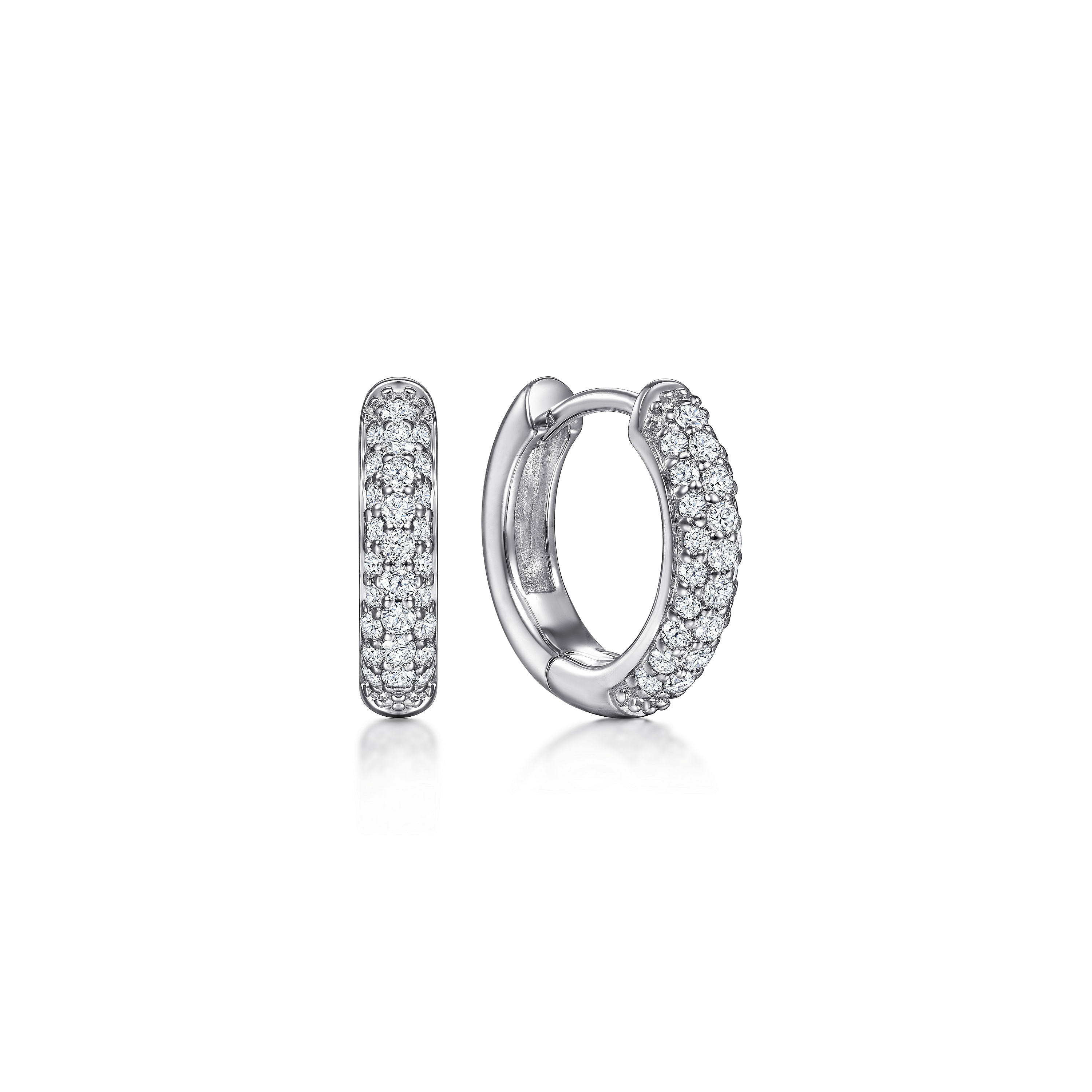 14k White Gold Diamond Huggie 14k White Gold Diamond Huggie