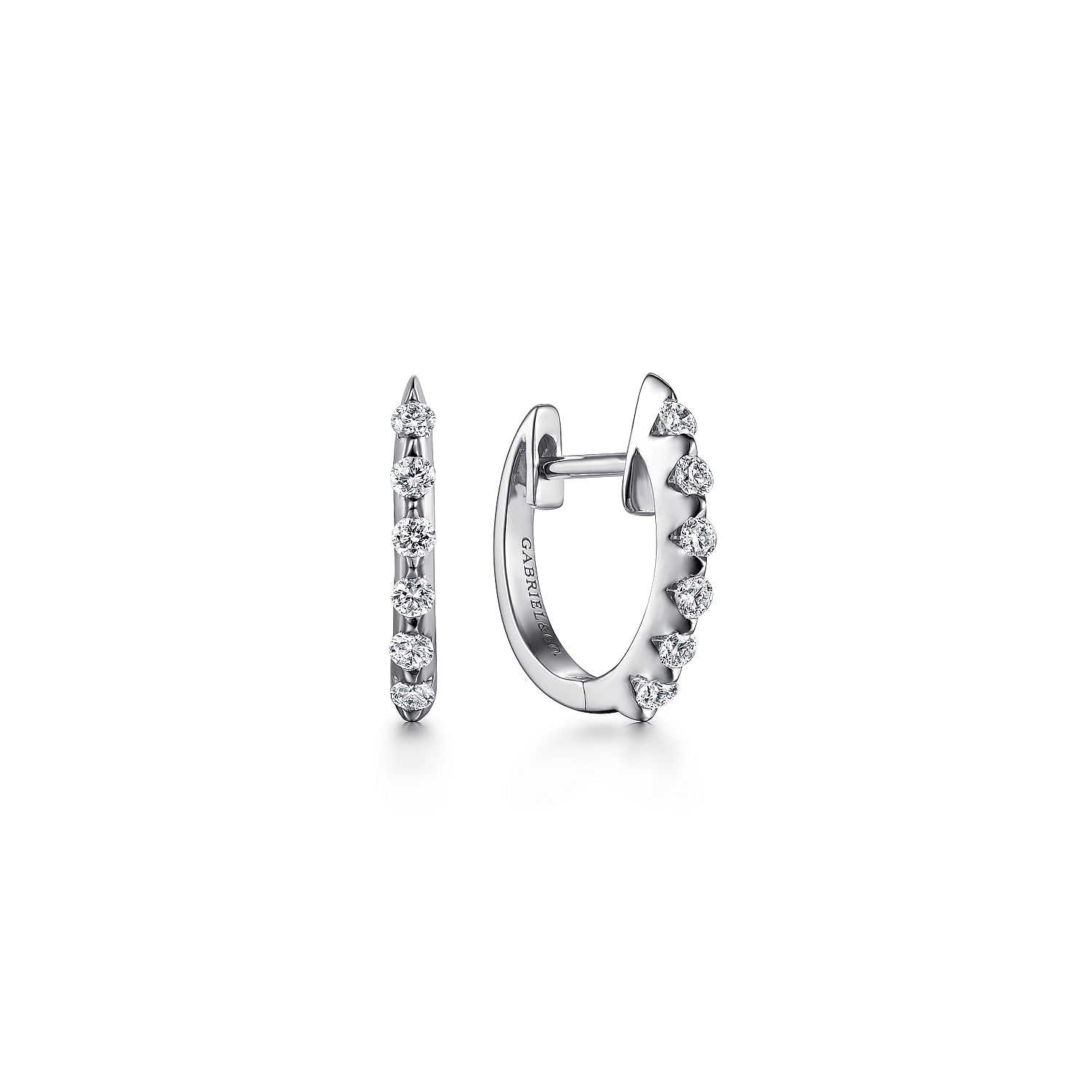 14k White Gold Diamond Huggie 14k White Gold Diamond Huggie
