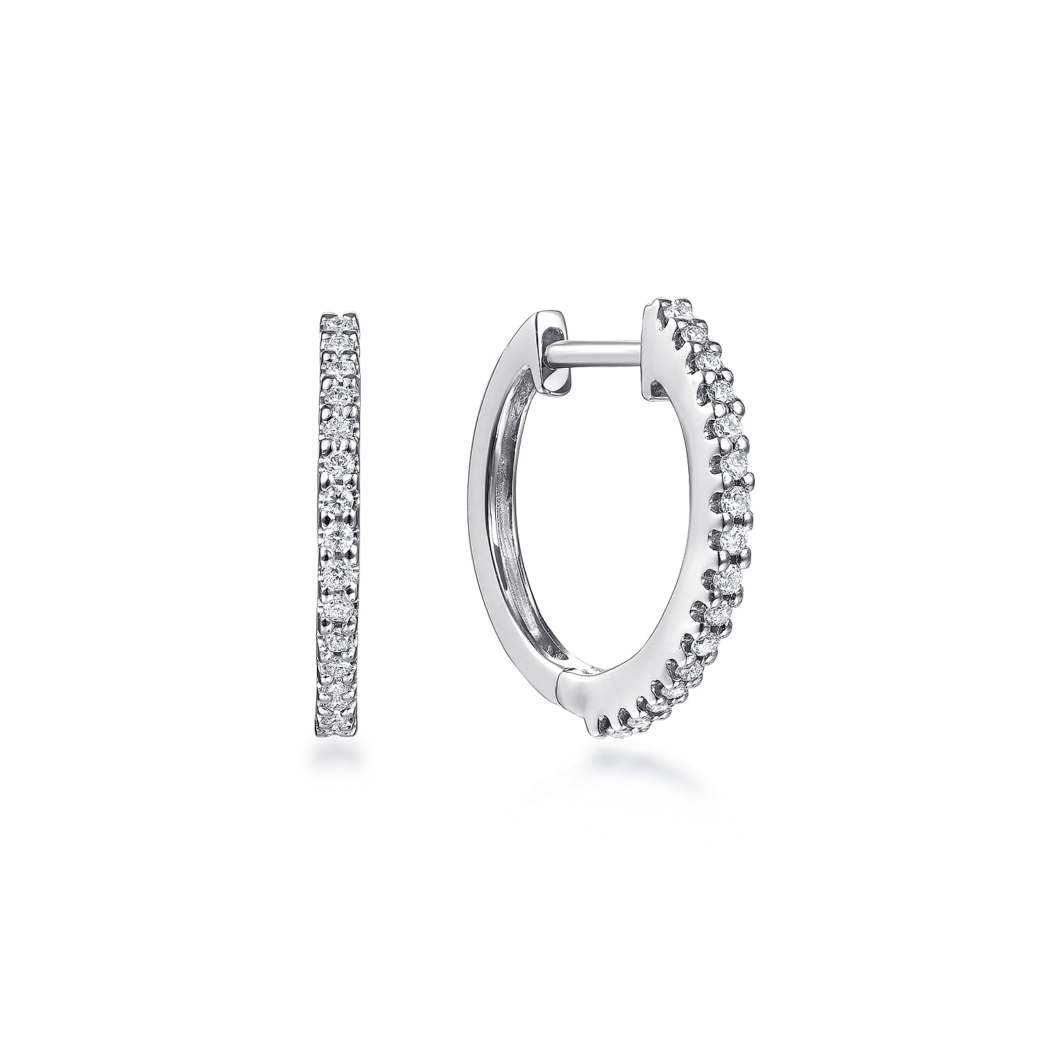14k White Gold Diamond Huggie 14k White Gold Diamond Huggie