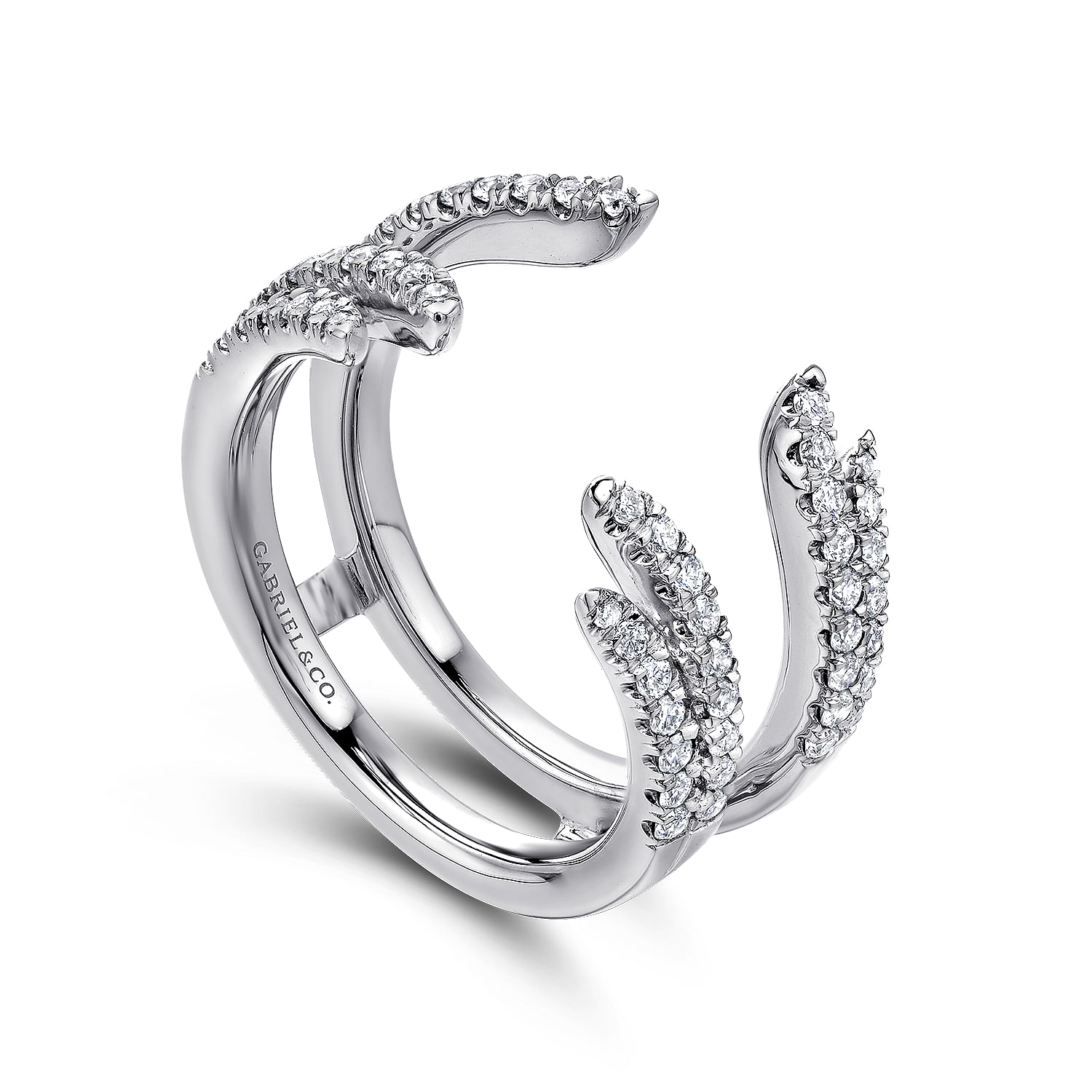 14k White Gold Diamond Jacket Anniversary Band angle 3 14k White Gold Diamond Jacket Anniversary Band angle 3
