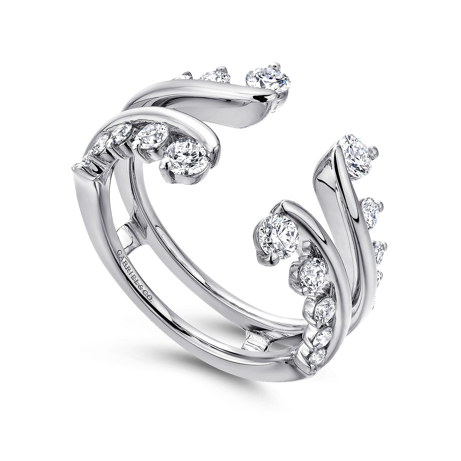 14k White Gold Diamond Jacket Anniversary Band angle 3 14k White Gold Diamond Jacket Anniversary Band angle 3