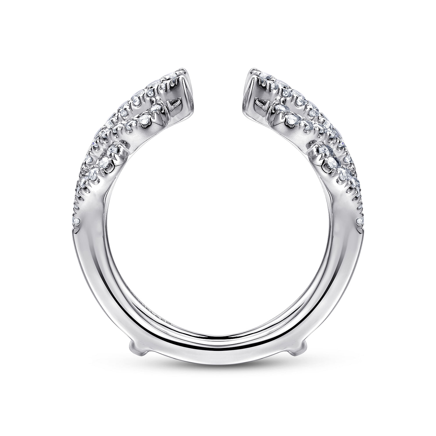 14k White Gold Diamond Jacket Anniversary Band angle 2 14k White Gold Diamond Jacket Anniversary Band angle 2