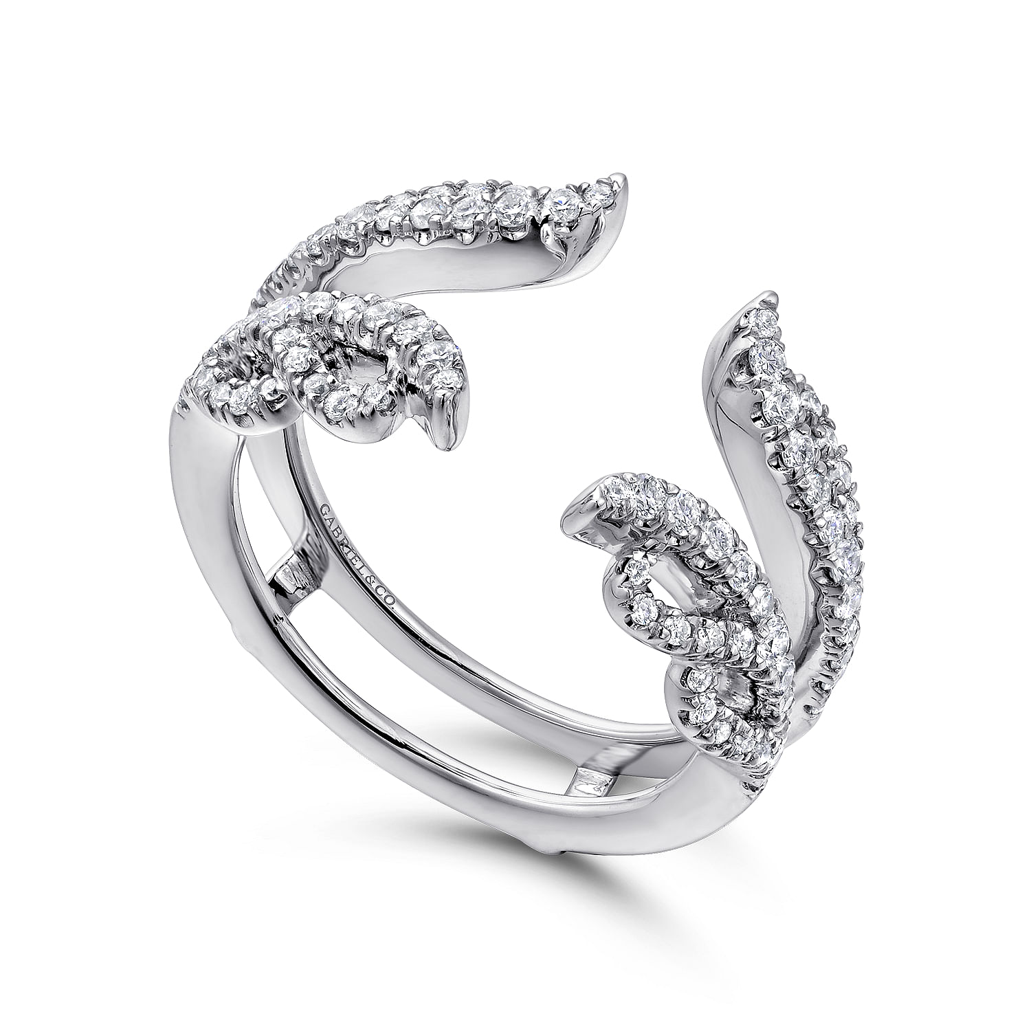 14k White Gold Diamond Jacket Anniversary Band angle 3 14k White Gold Diamond Jacket Anniversary Band angle 3