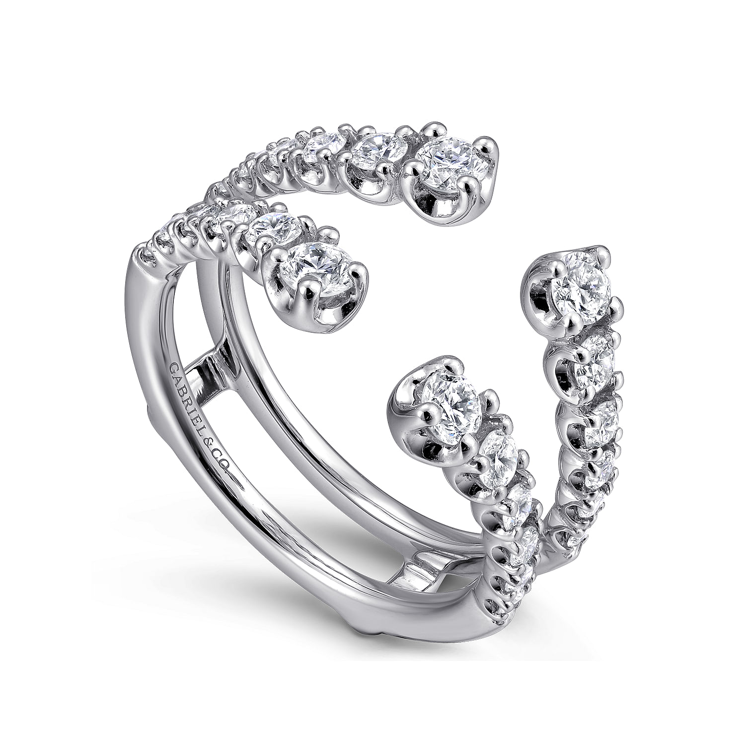 14k White Gold Diamond Jacket Anniversary Band angle 3 14k White Gold Diamond Jacket Anniversary Band angle 3