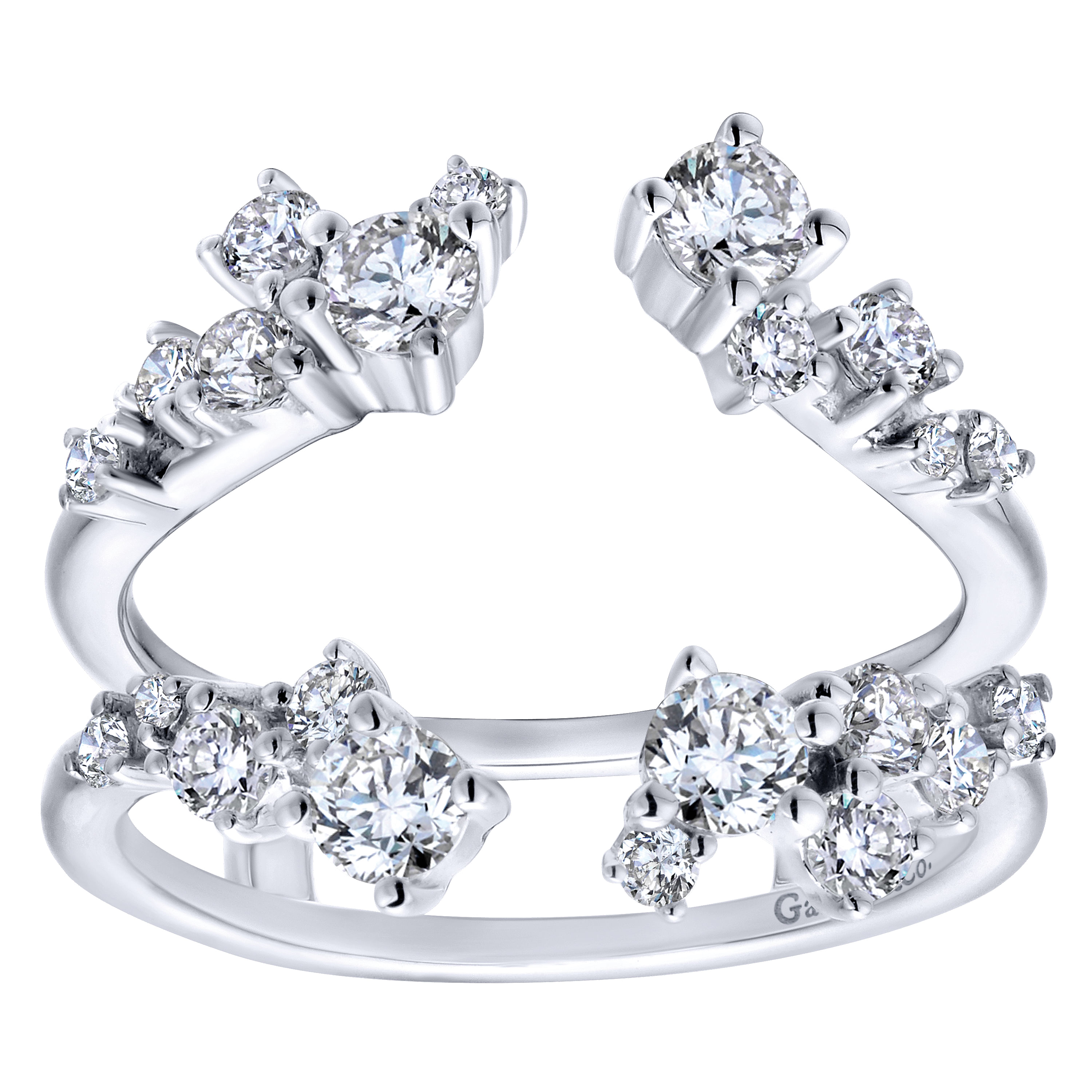 14k White Gold Diamond Jacket Anniversary Band angle 5 14k White Gold Diamond Jacket Anniversary Band angle 5