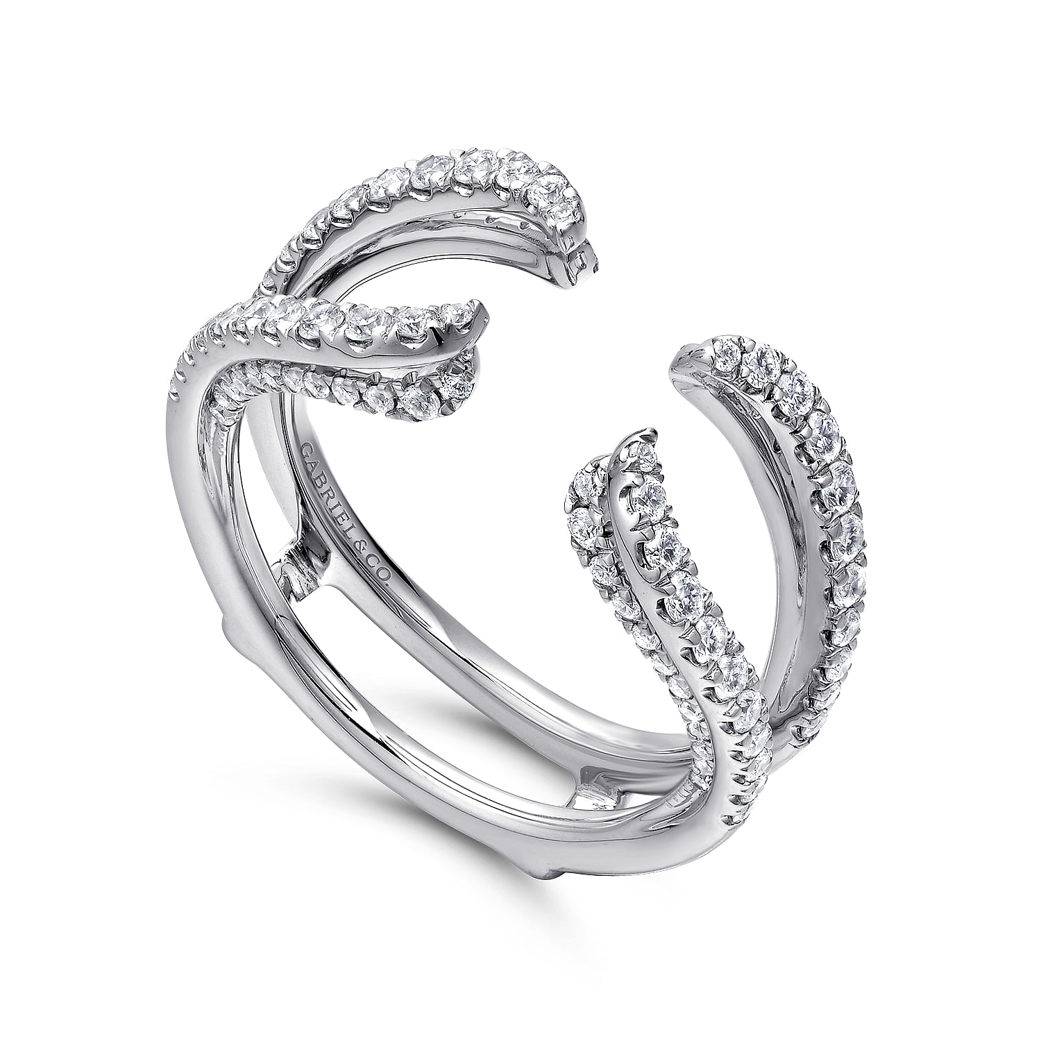 14k White Gold Diamond Jacket Anniversary Band angle 3 14k White Gold Diamond Jacket Anniversary Band angle 3