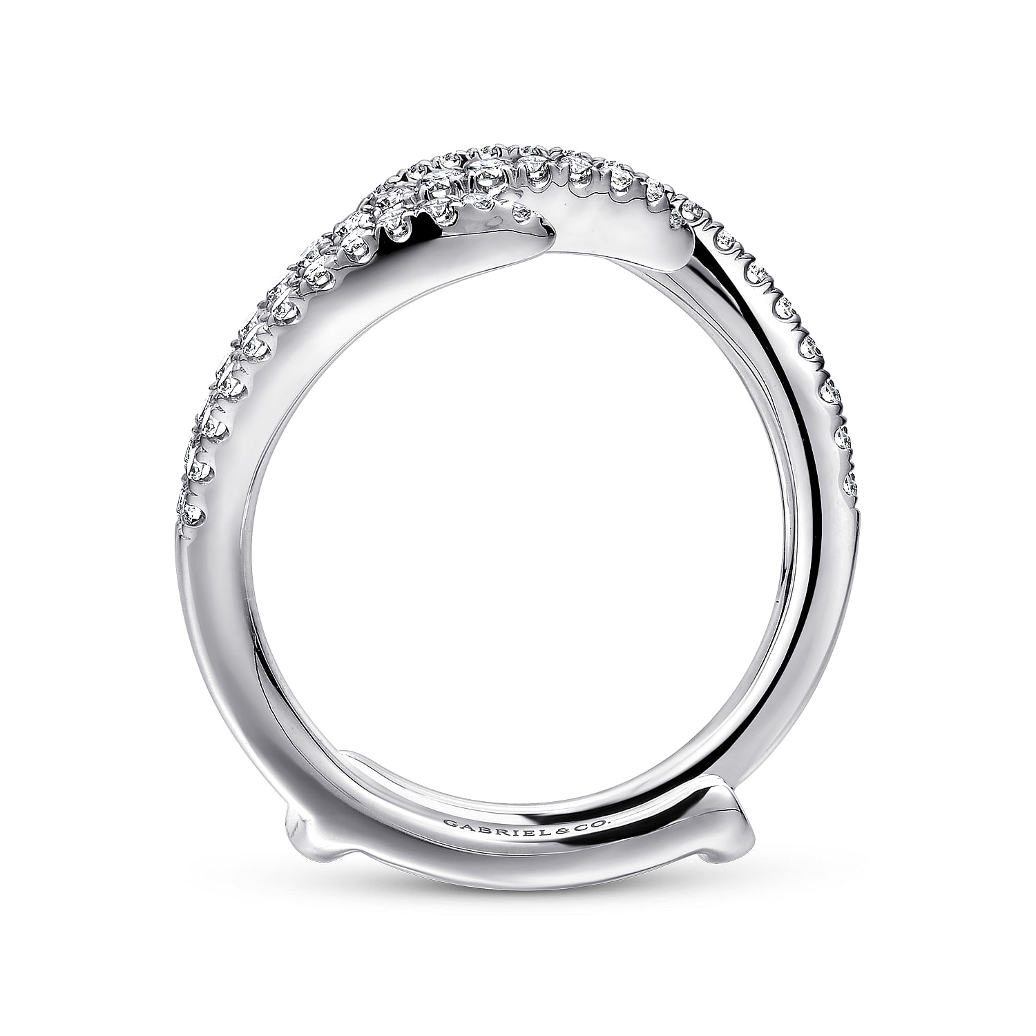 14k White Gold Diamond Jacket Anniversary Band angle 2 14k White Gold Diamond Jacket Anniversary Band angle 2