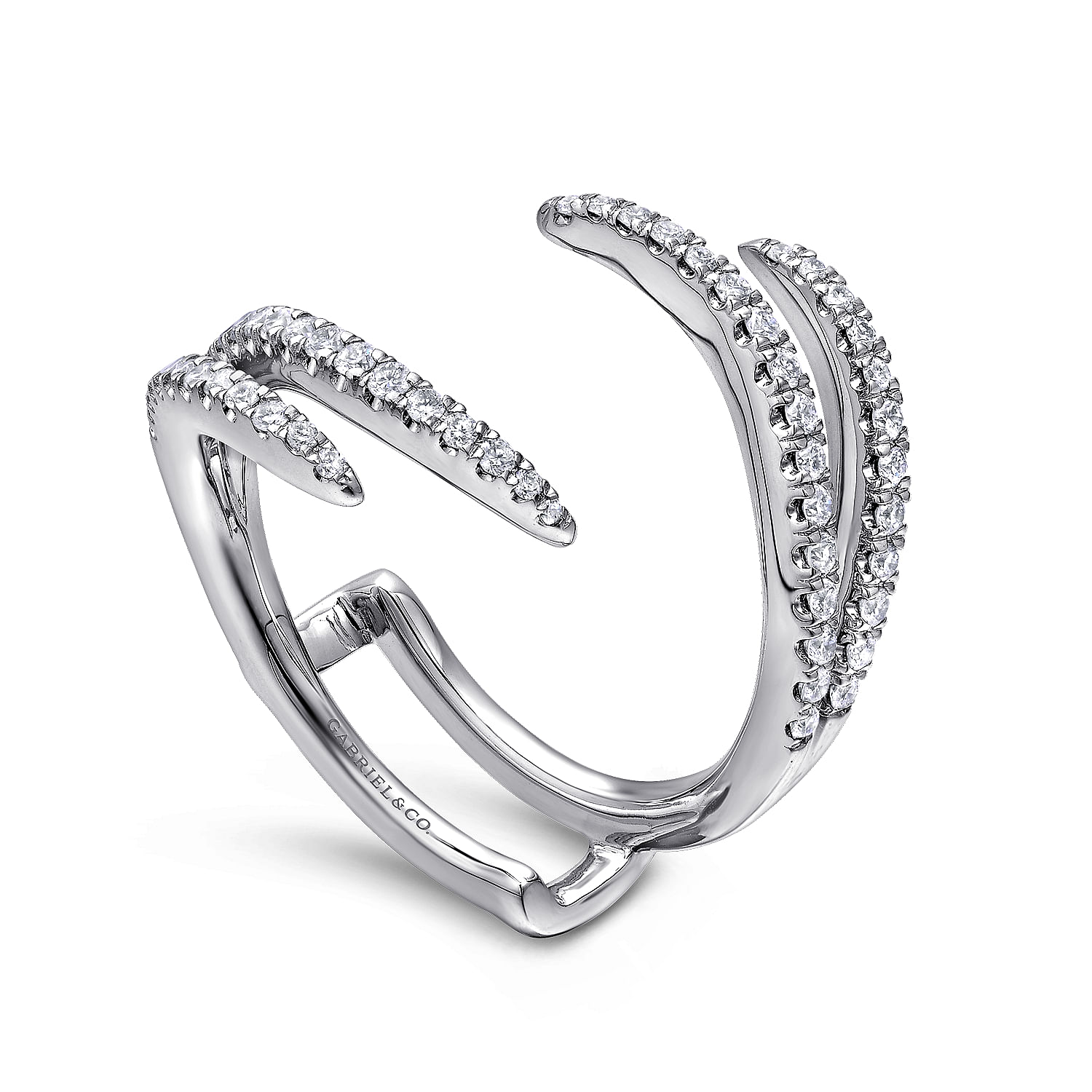 14k White Gold Diamond Jacket Anniversary Band angle 3 14k White Gold Diamond Jacket Anniversary Band angle 3