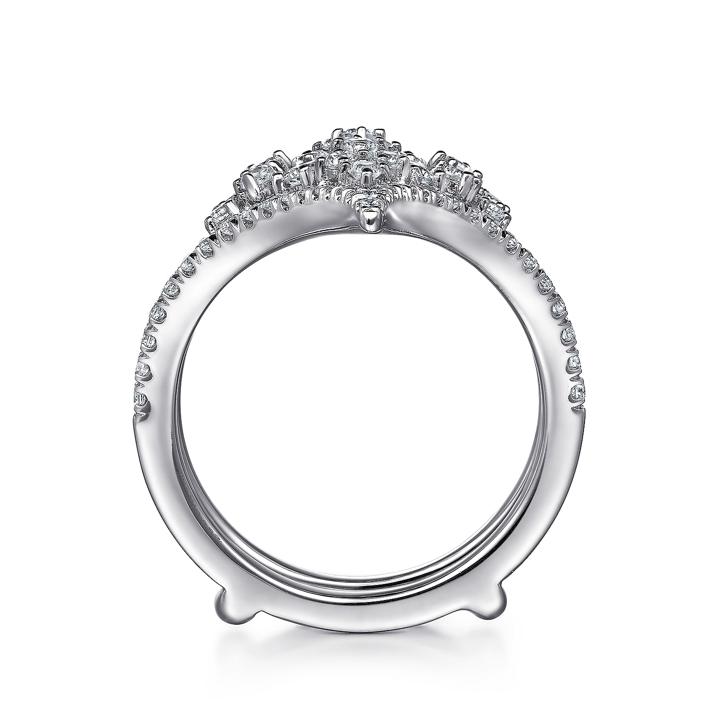 14k White Gold Diamond Jacket Anniversary Band angle 2 14k White Gold Diamond Jacket Anniversary Band angle 2