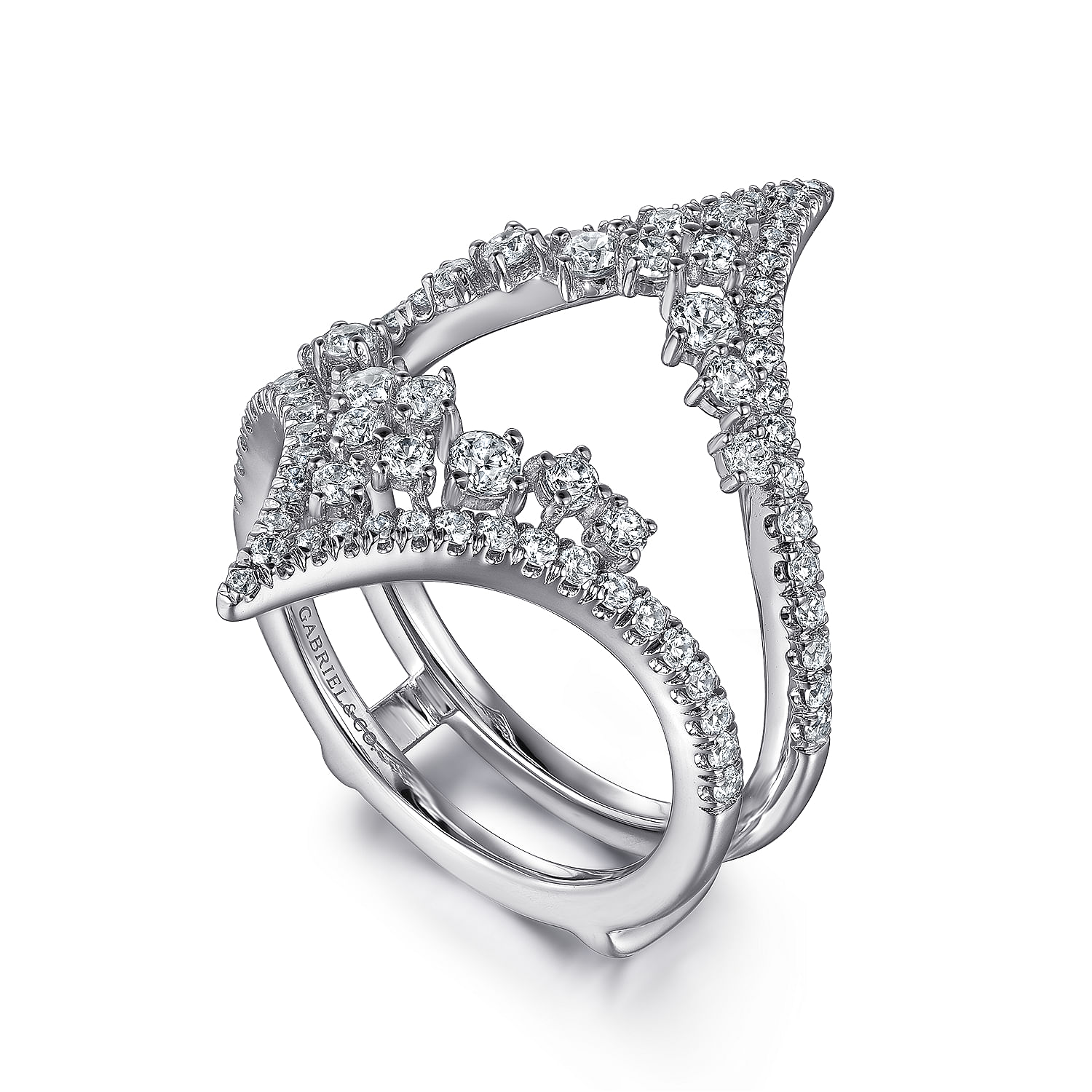 14k White Gold Diamond Jacket Anniversary Band angle 3 14k White Gold Diamond Jacket Anniversary Band angle 3