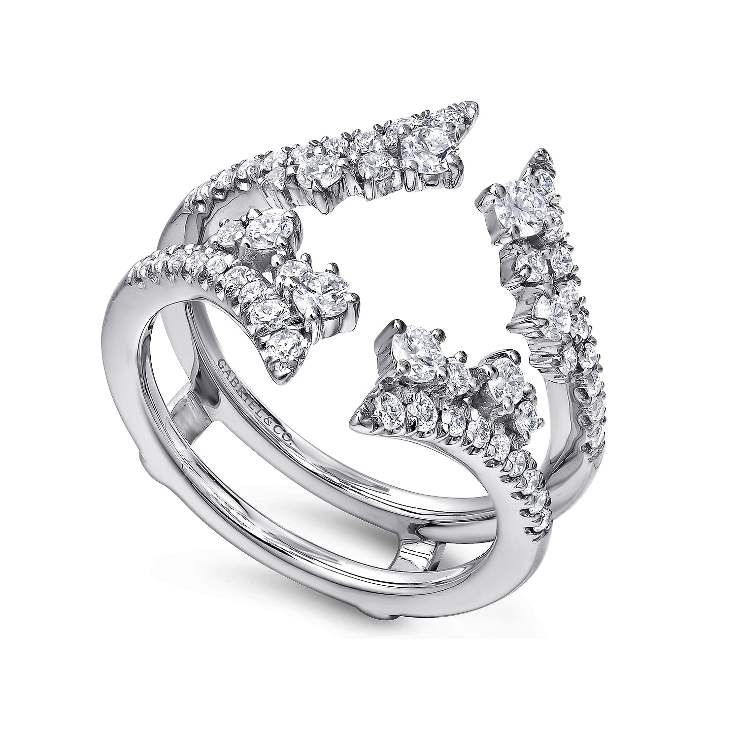 14k White Gold Diamond Jacket Anniversary Band angle 3 14k White Gold Diamond Jacket Anniversary Band angle 3