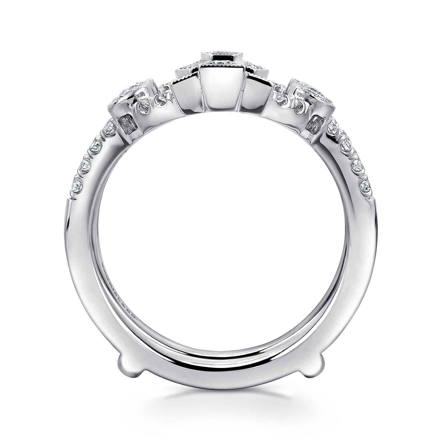 14k White Gold Diamond Jacket Anniversary Band angle 2 14k White Gold Diamond Jacket Anniversary Band angle 2